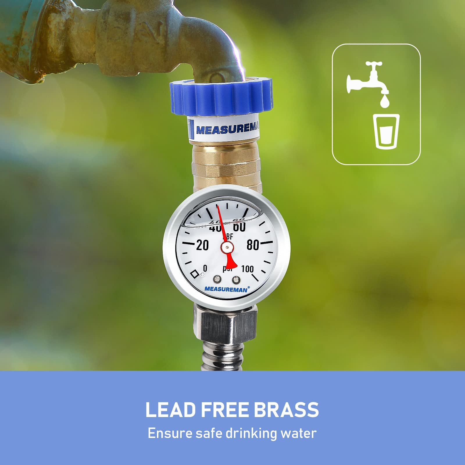 Lead-Free Brass Water Pressure Regulator Garden Hose Pressure Regulator Press…