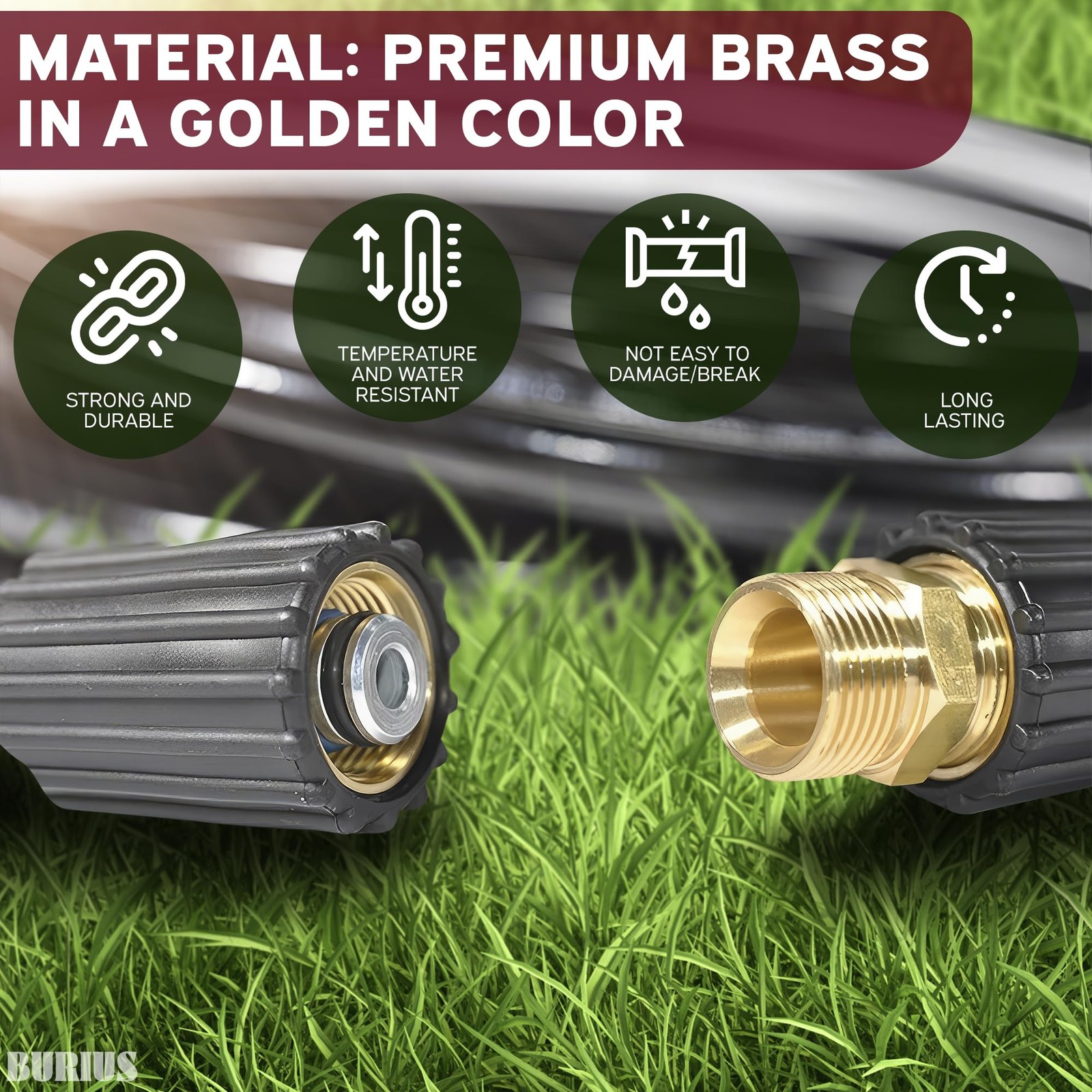 Pressure Washer Hose Connector – M22 14Mm Pressure Washer Hose Coupler 4500 PSI,