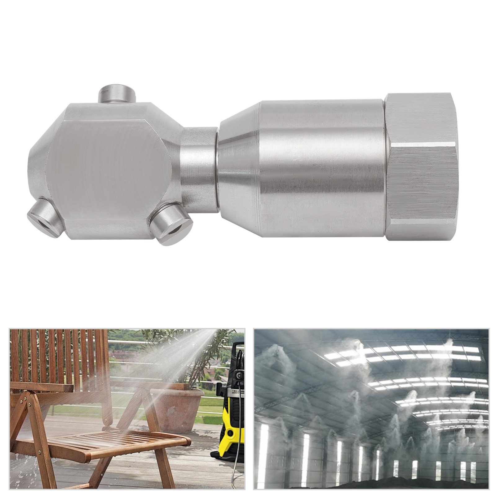 Stainless Rotating Jet Spraying Washing Nozzle Tank Barrel Pipeline Clean 1/2”