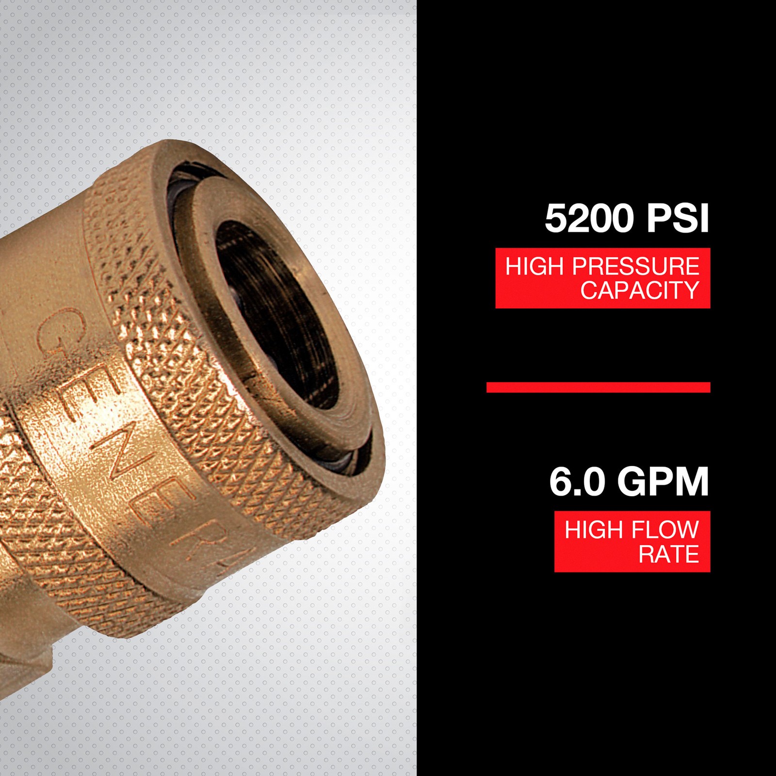 NorthStar Pressure Washer Quick Coupler, 1/4in. NPT-F, 5200 PSI, 6 GPM, Brass