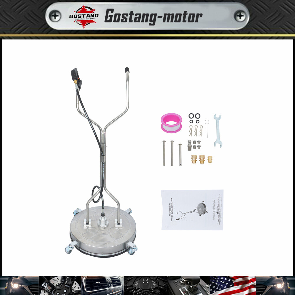 Pressure Washer Surface Cleaner 4000 PSI 24″ w/ Handles & Wheels Quick Connect