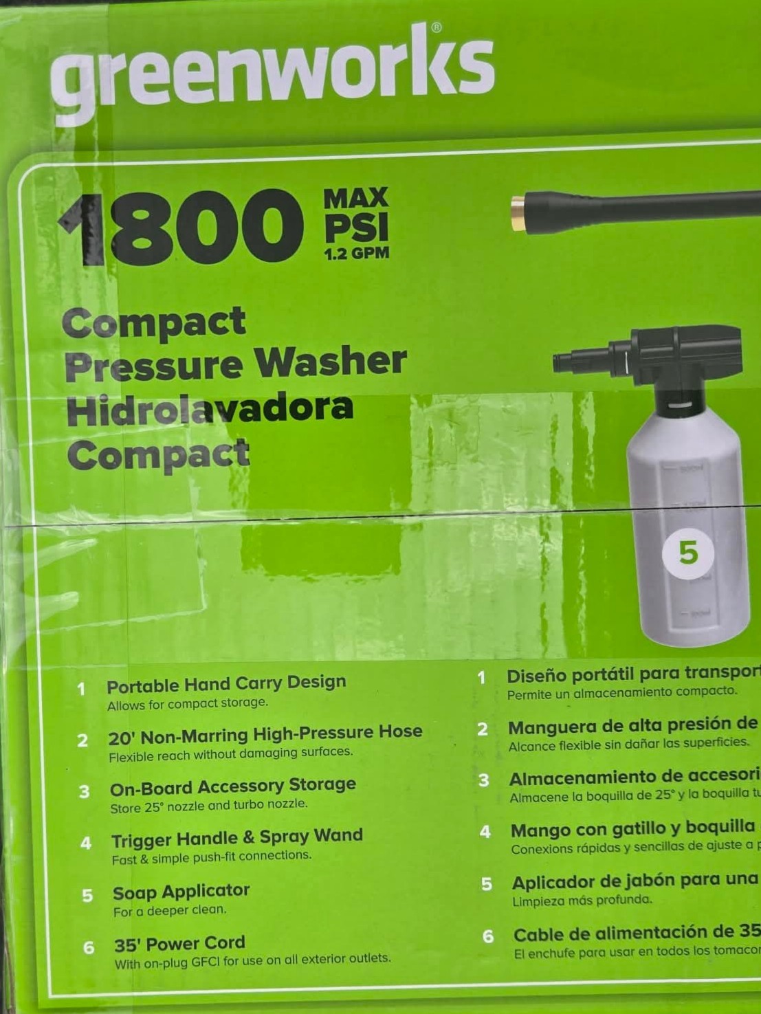Greenworks 1800 PSI (1.2 GPM) Electric Pressure Washer NEW