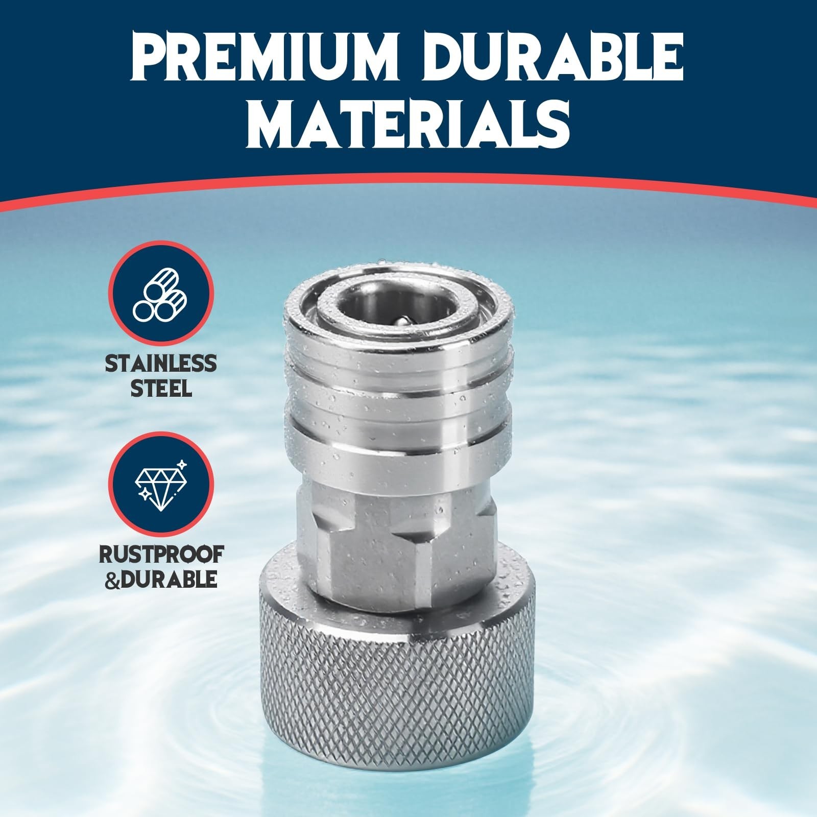 Garden Hose to Pressure Washer Adapter, 3/4″ GHT to 1/4″ Quick Connect Stainl