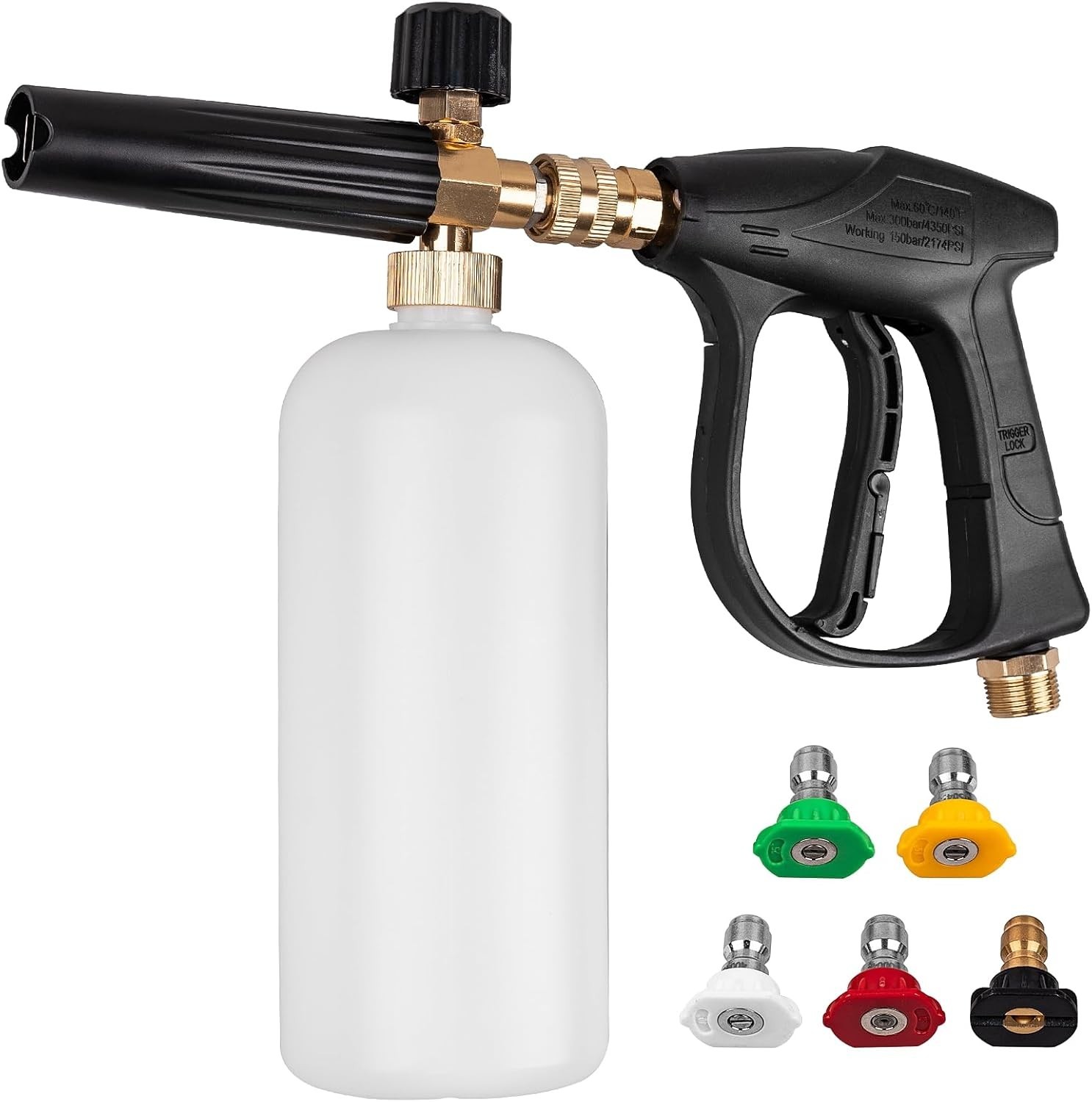 Compact Foam Cannon Pressure Washer Gun – 2000 PSI with Adjustable Nozzles