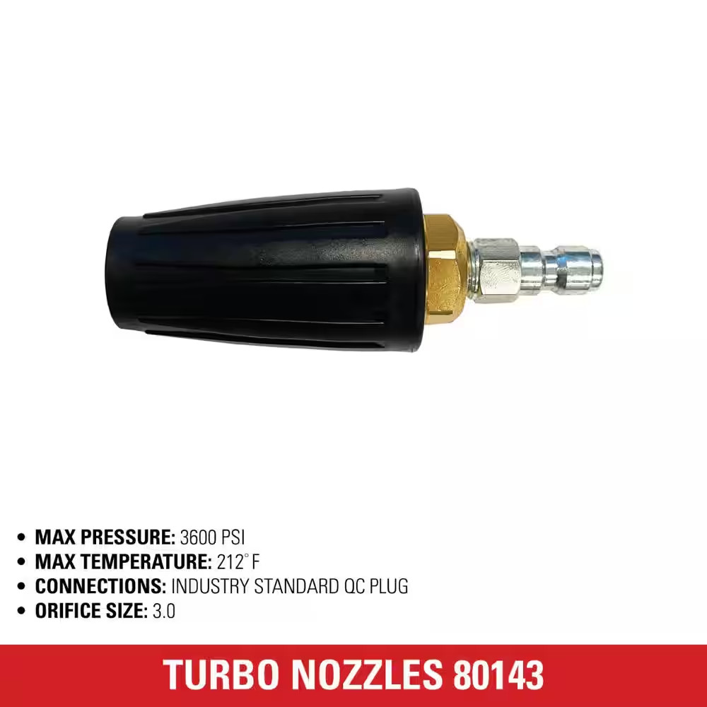 Universal Turbo Nozzle with QC Connections for Hot/Cold Water 3600 PSI Pressure