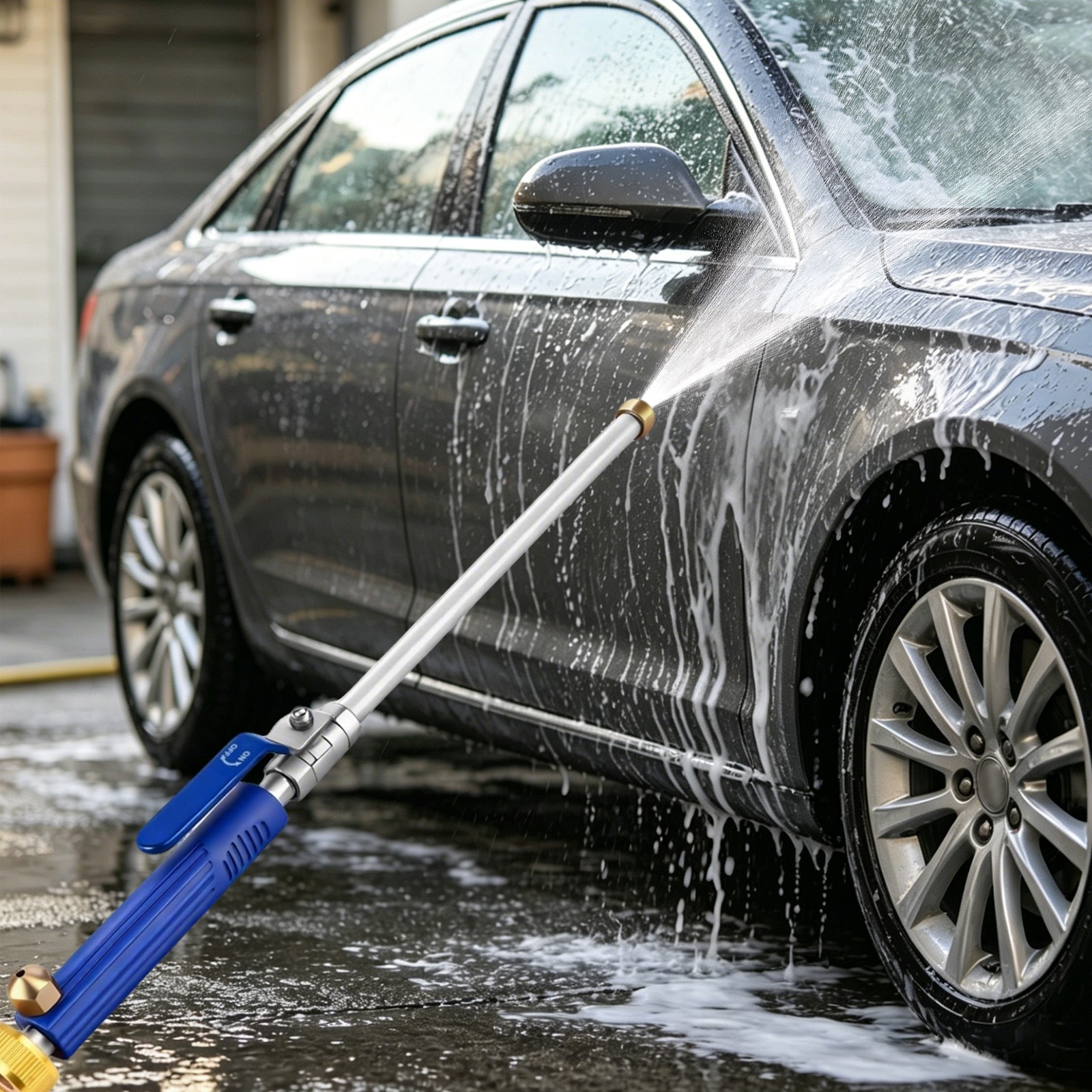 Aluminum Alloy High Pressure Washer Gun With Two Adjustable Steam Modes Nozzles