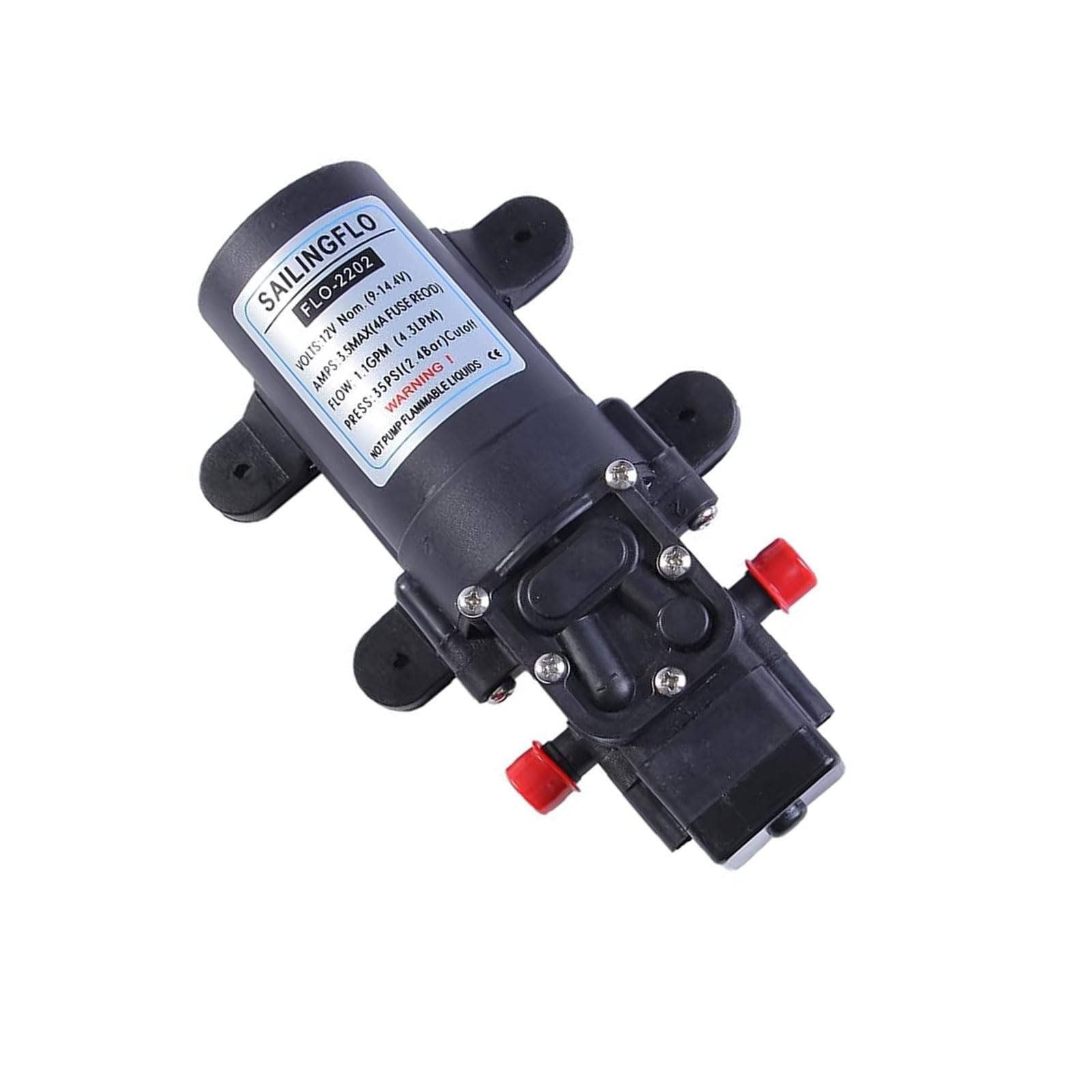 12V DC Diaphragm Water Pressure Pump Caravan RV Boat 1.1 GPM 35 PSI Switch