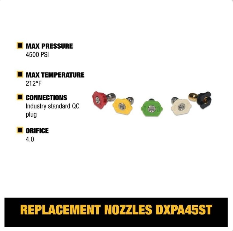 Dewalt DXPA45ST Replacement Spray Nozzles, 4500 PSI