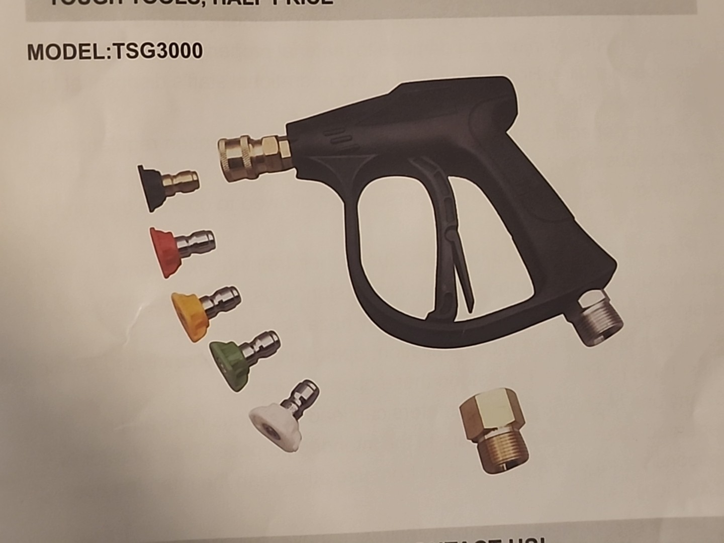 VEVOR Pressure Washer Trigger Spray Gun Model TSG3000 + PC10 Adapter 5000 PSI