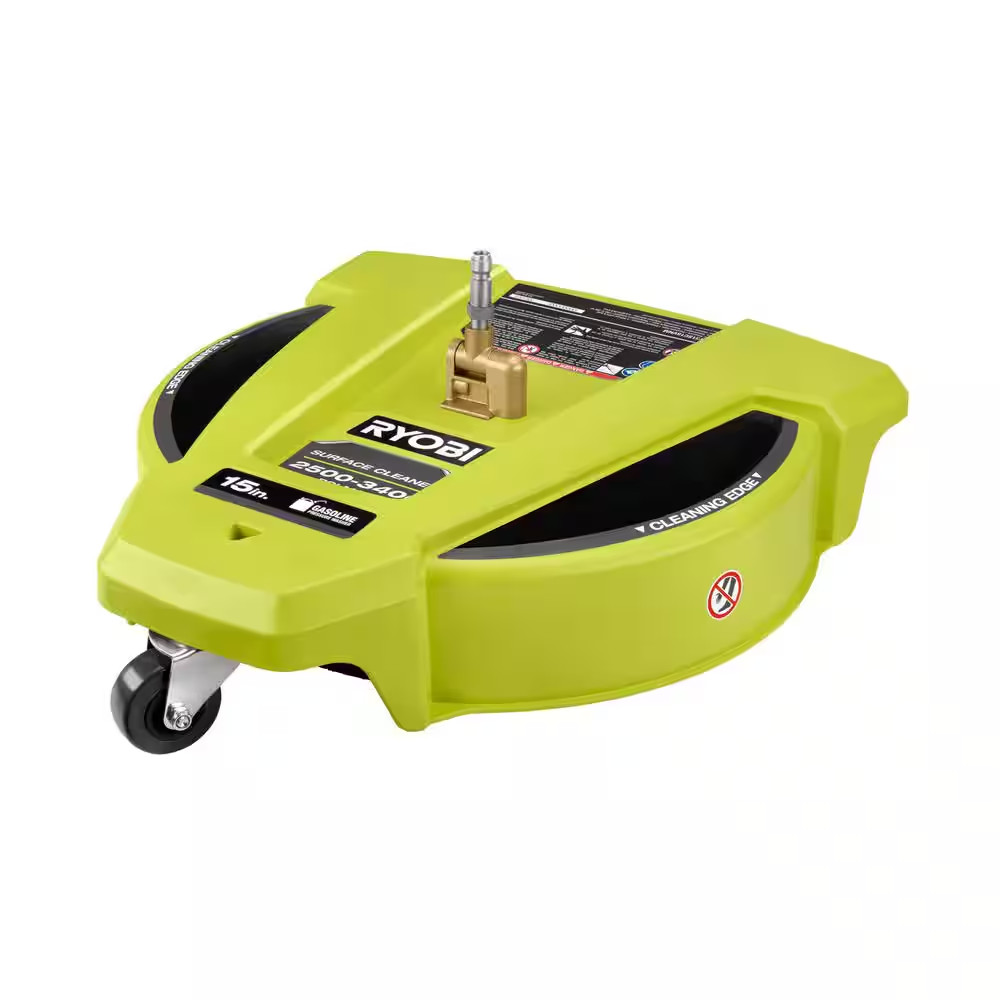 RYOBI 15 in. 3400 PSI Gas Pressure Washer Surface Cleaner w/Caster Wheels