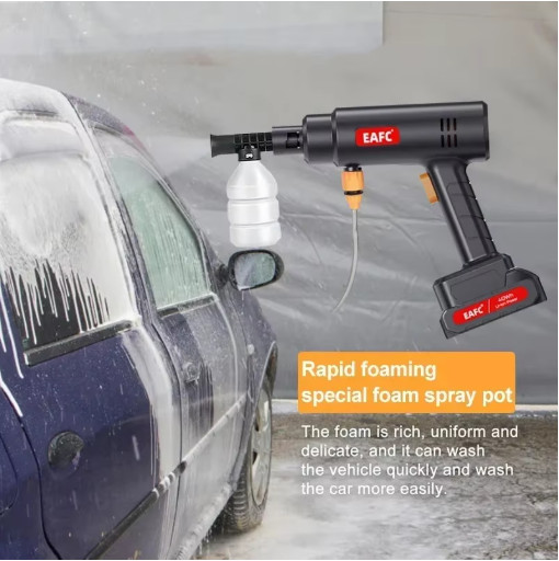 EAFC 60Bar Cordless High Pressure Car Wash Gun Foam Sprayer Cleaner Machine