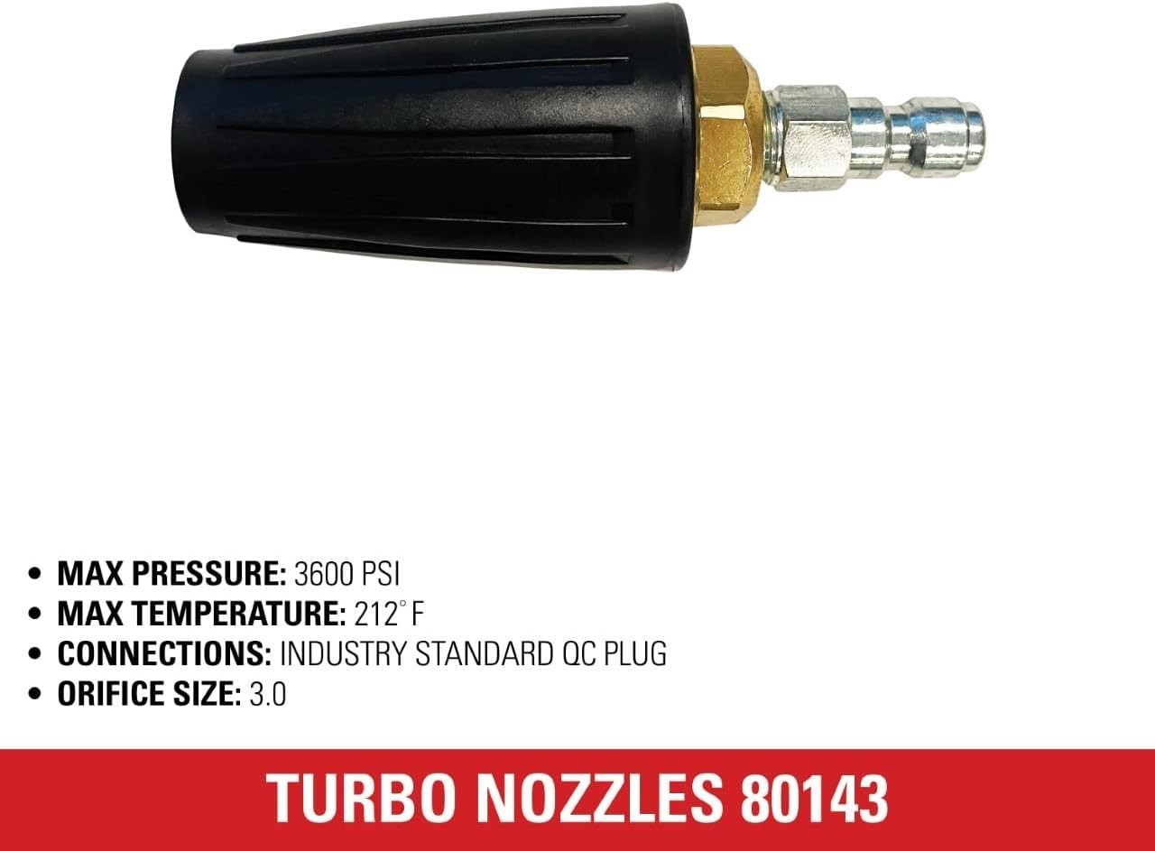 Heavy-Duty Turbo Nozzle, 3600 PSI, Quick Connect for Efficient Pressure Cleaning