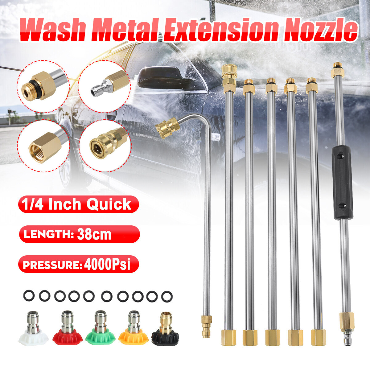 Upgraded Pressure Washer Extension Wand,Replaceable Power Washer Lance 120” 4000