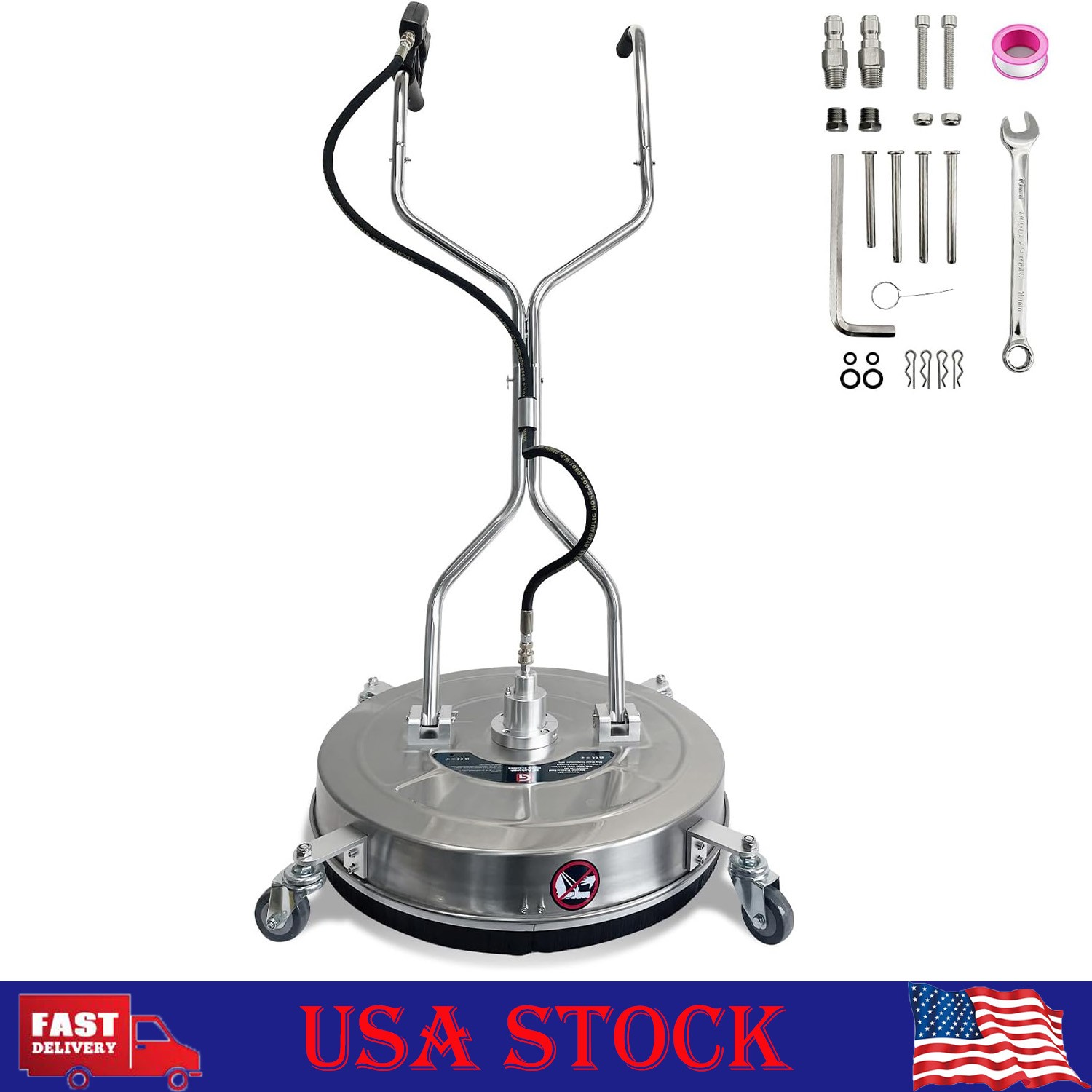 30 in Pressure Washer Surface Cleaner with 4 Wheels, 5200PSI Surface Cleaner