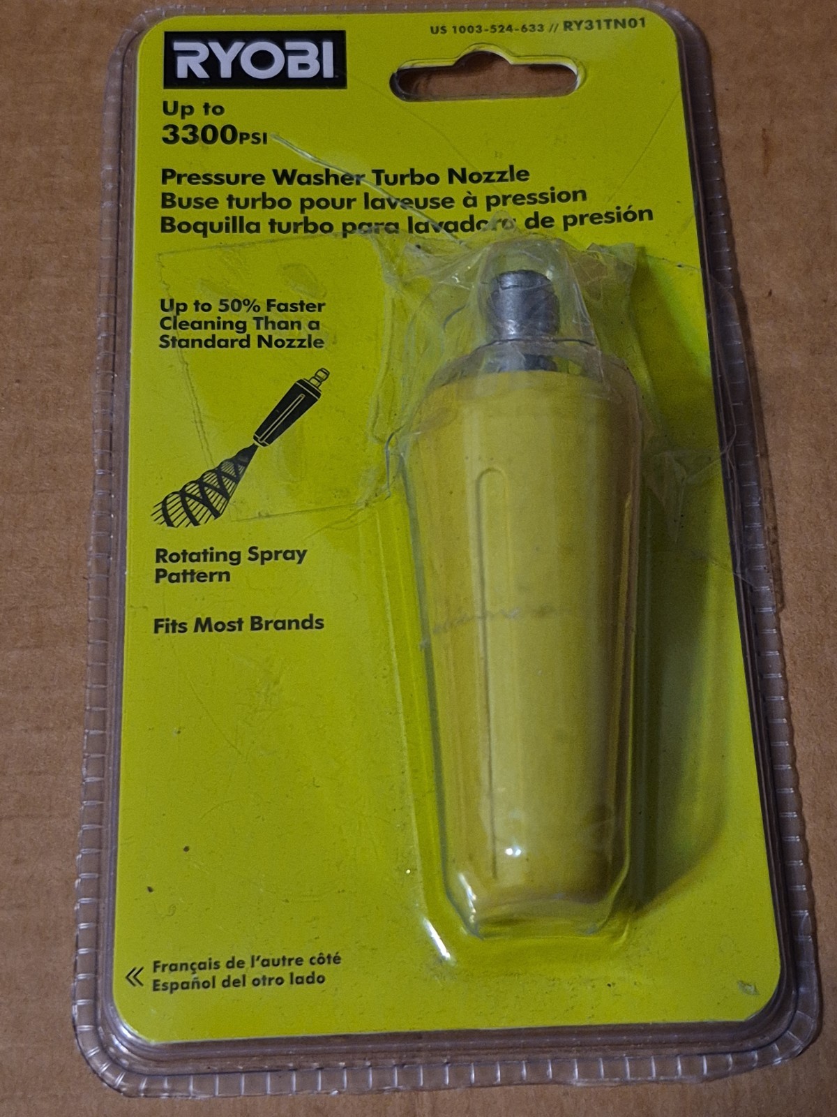 RYOBI RY31TN01 3,300 PSI Gas/Electric Turbo Pressure Washer Nozzle