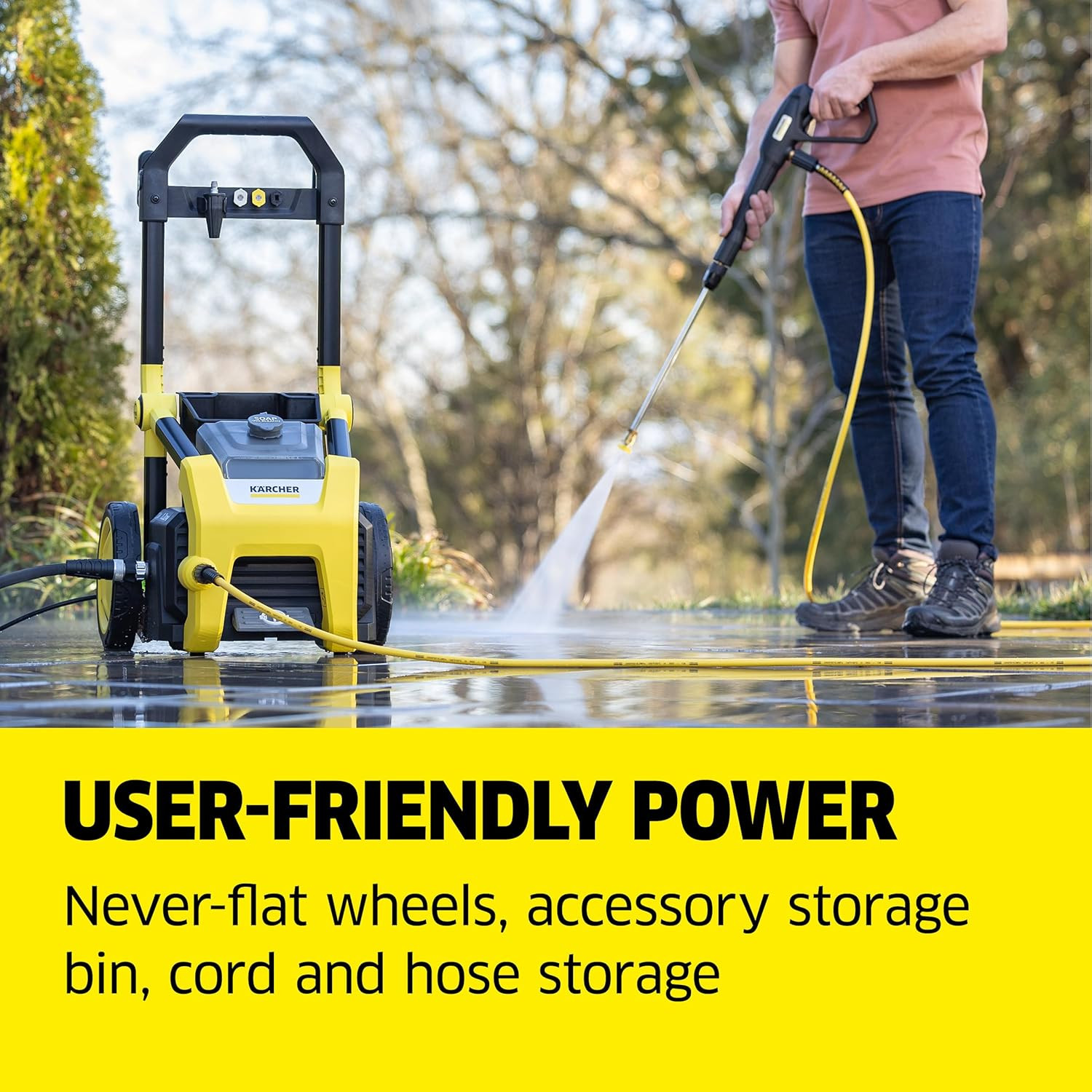 Kärcher K2100PS Pressure Washer – 3 Nozzles, Detergent Tank, 1.2 GPM