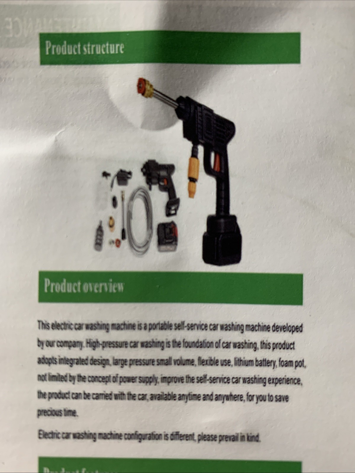 Naudhen HydroWasher, Cordless Pressure Washer 21 Volt Lithium Battery Operated