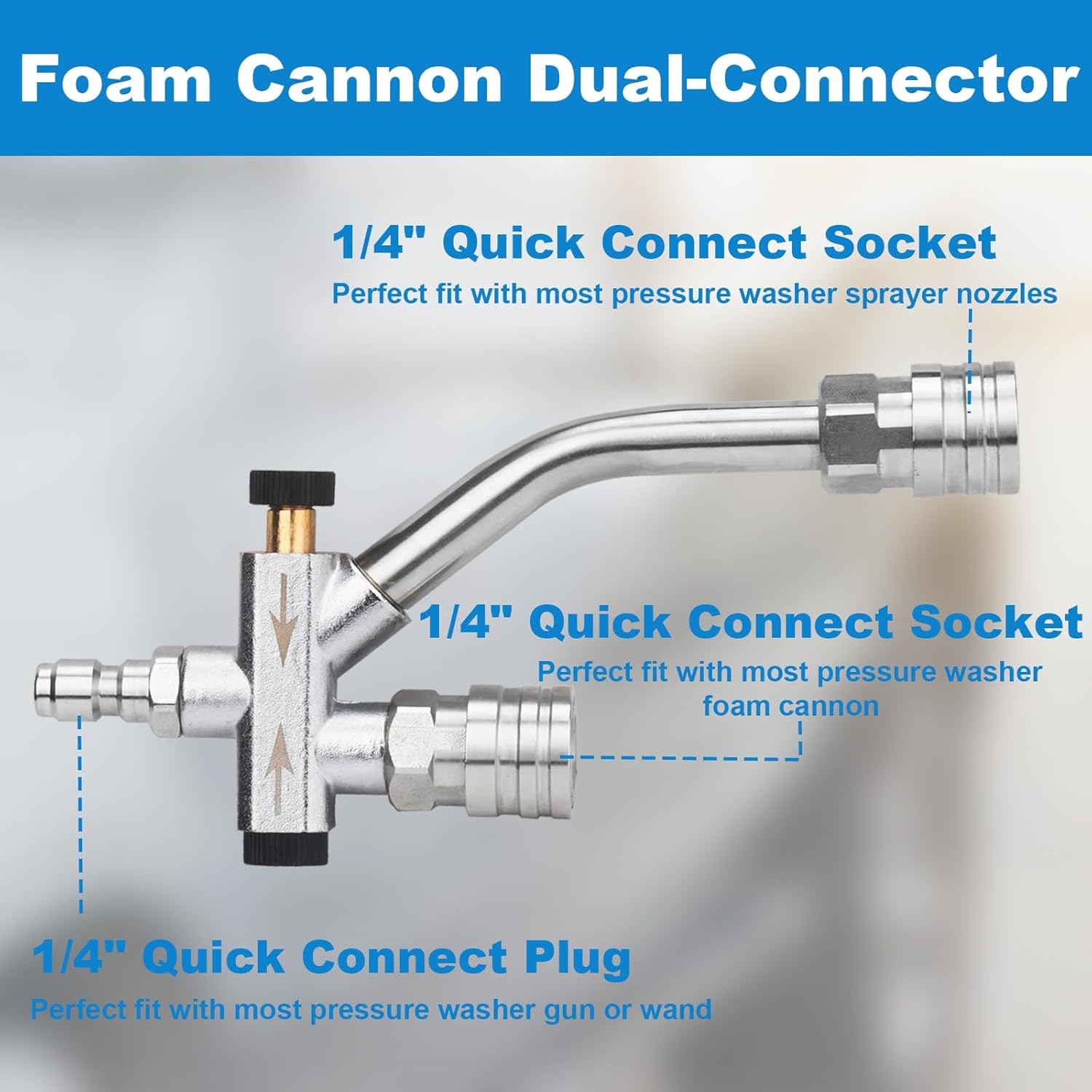 DUSICHIN Foam Cannon Snow Foam Lance Dual Ended Shift Valve For Pressure Washer,