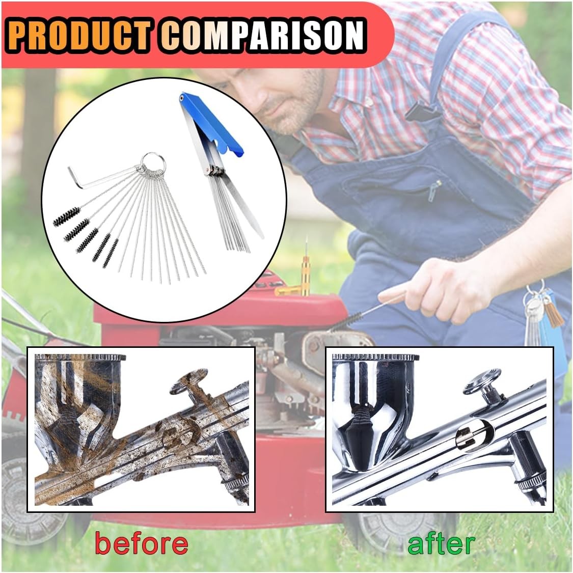 Carburetor Jet Cleaning Kit 29pc Stainless Needles Brushes Torch Tip Tool Set