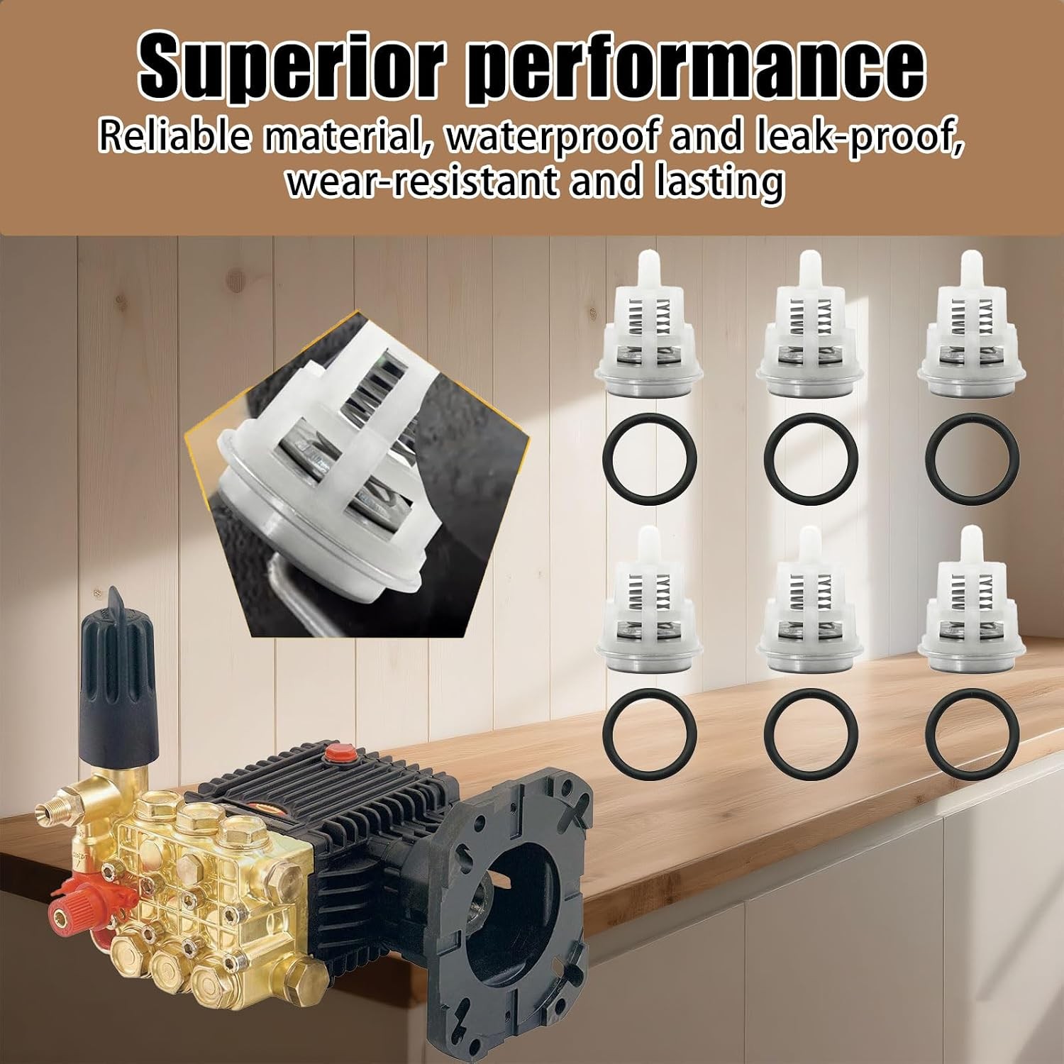 6 PCS Pressure Washer Pump Check Valve Kit for EZ TC TP TX Replaces Kit 123