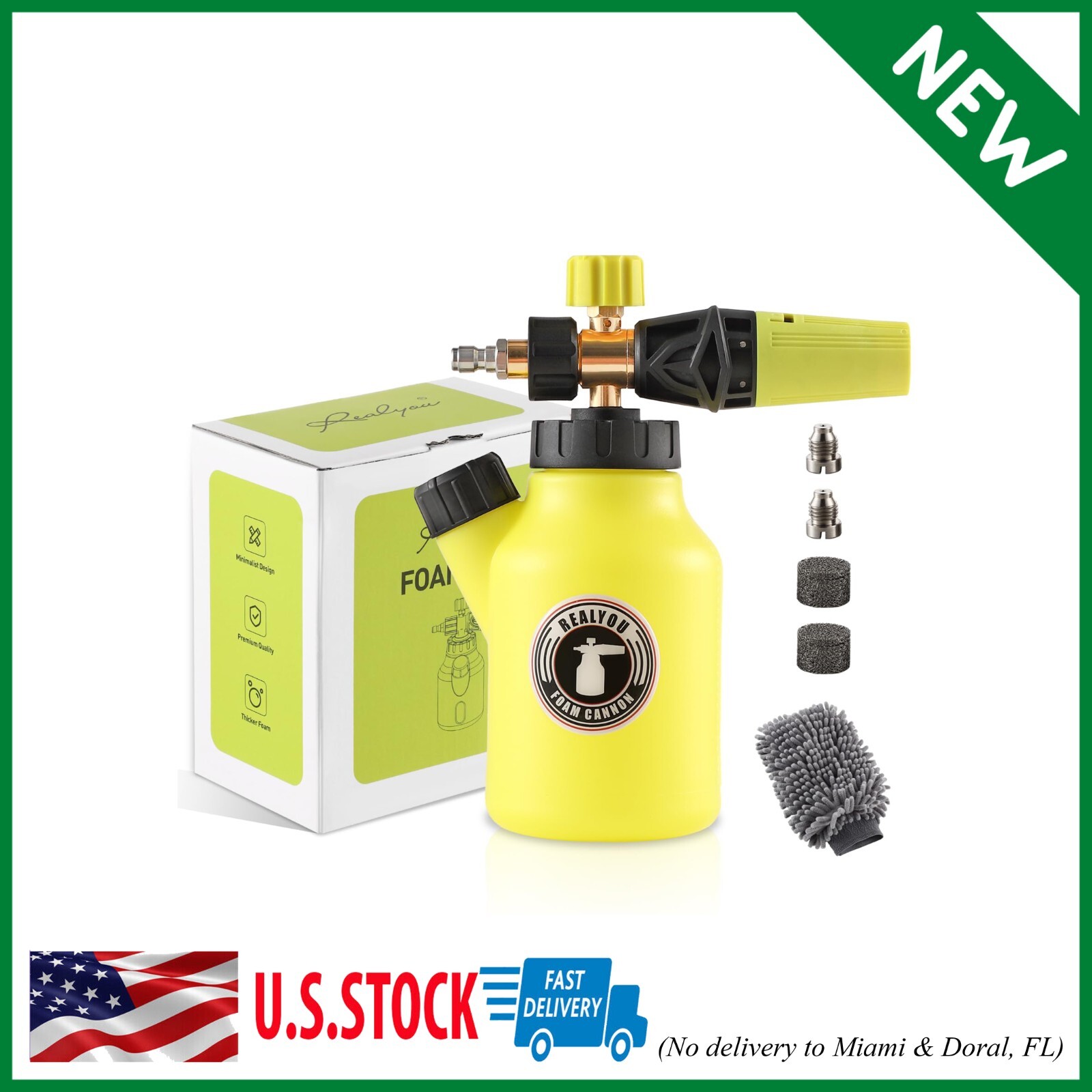 Foam Cannon up to 4500 PSI, Pressure Washer Foam Cannon with 1/4” Quick Connect