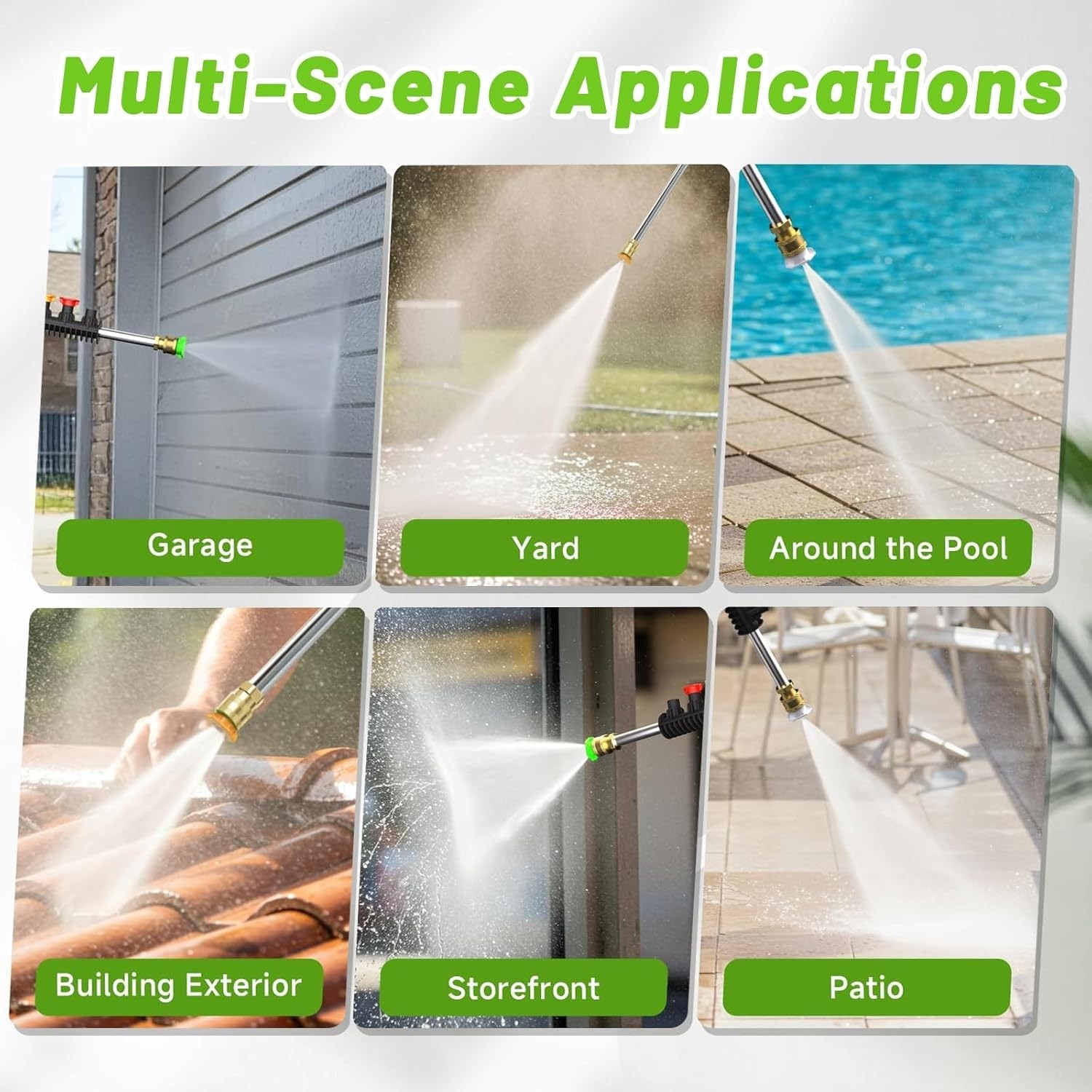 Portable Power Washer 4 Quick Connect Nozzles High Cleaning Machine for Car
