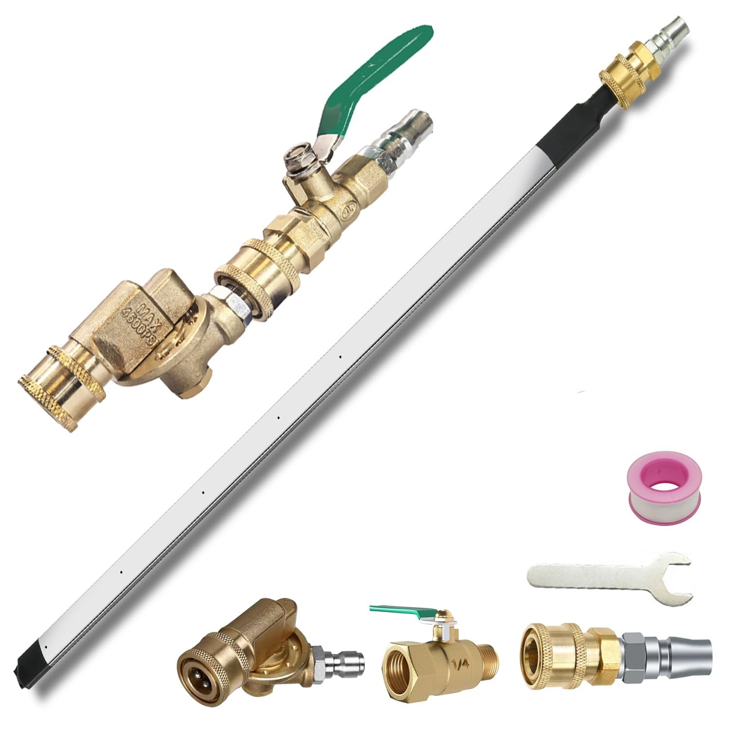 Radiator Cleaning Wand & Car A/C Condenser Cleaner(40″wand+Coupler+Valve Switch)
