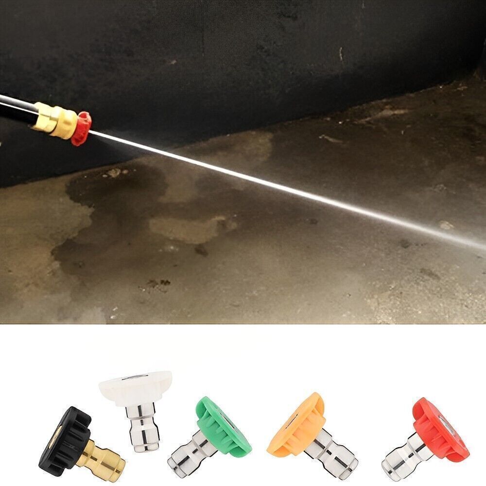 5pcs Pressure Washer Spray Tips Nozzles High Power Kit Quick Connect 1/4″ Set