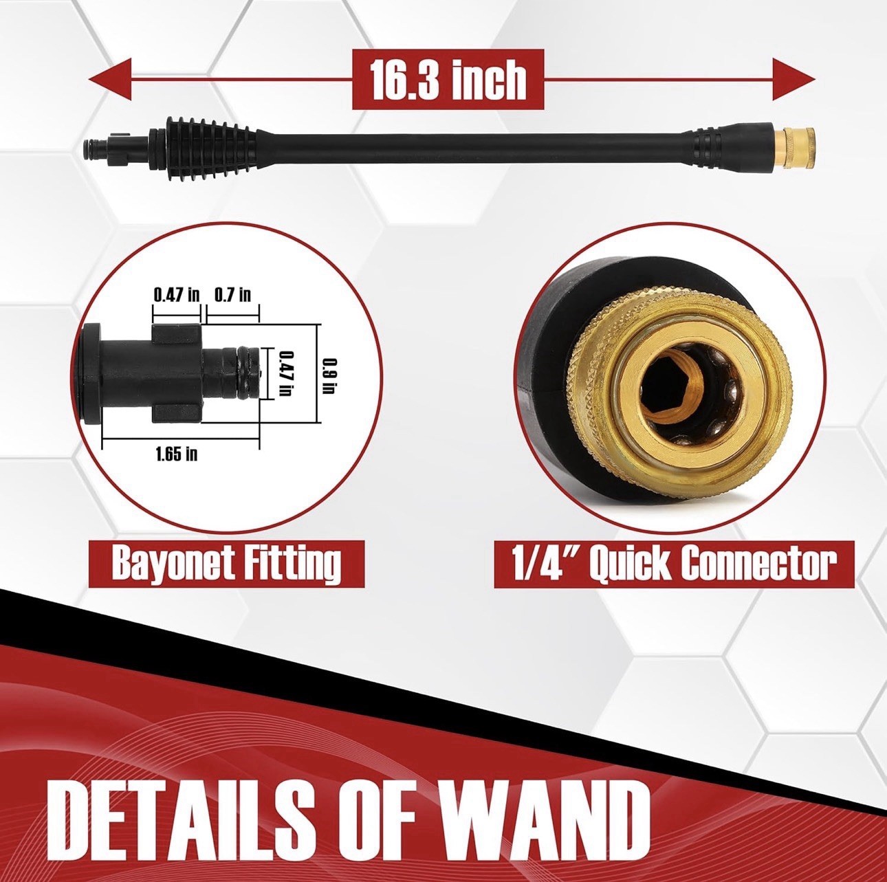 JOEJET Pressure Washer Spray Gun and Hose 32FT, Extension Wand and 5 Nozzle Tips