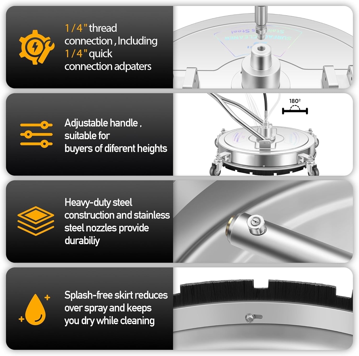 High-Performance 20″ Pressure Washer Attachment – Fast & Easy Surface Cleaning