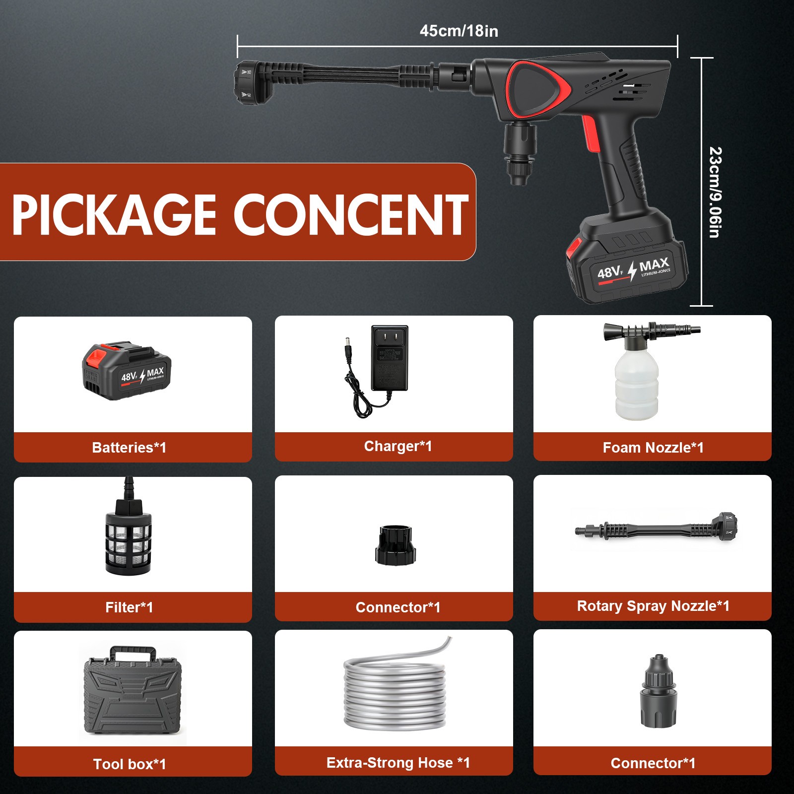 Cordless Pressure Washer, 1000 PSI Portable Power Washer with Battery & Charger