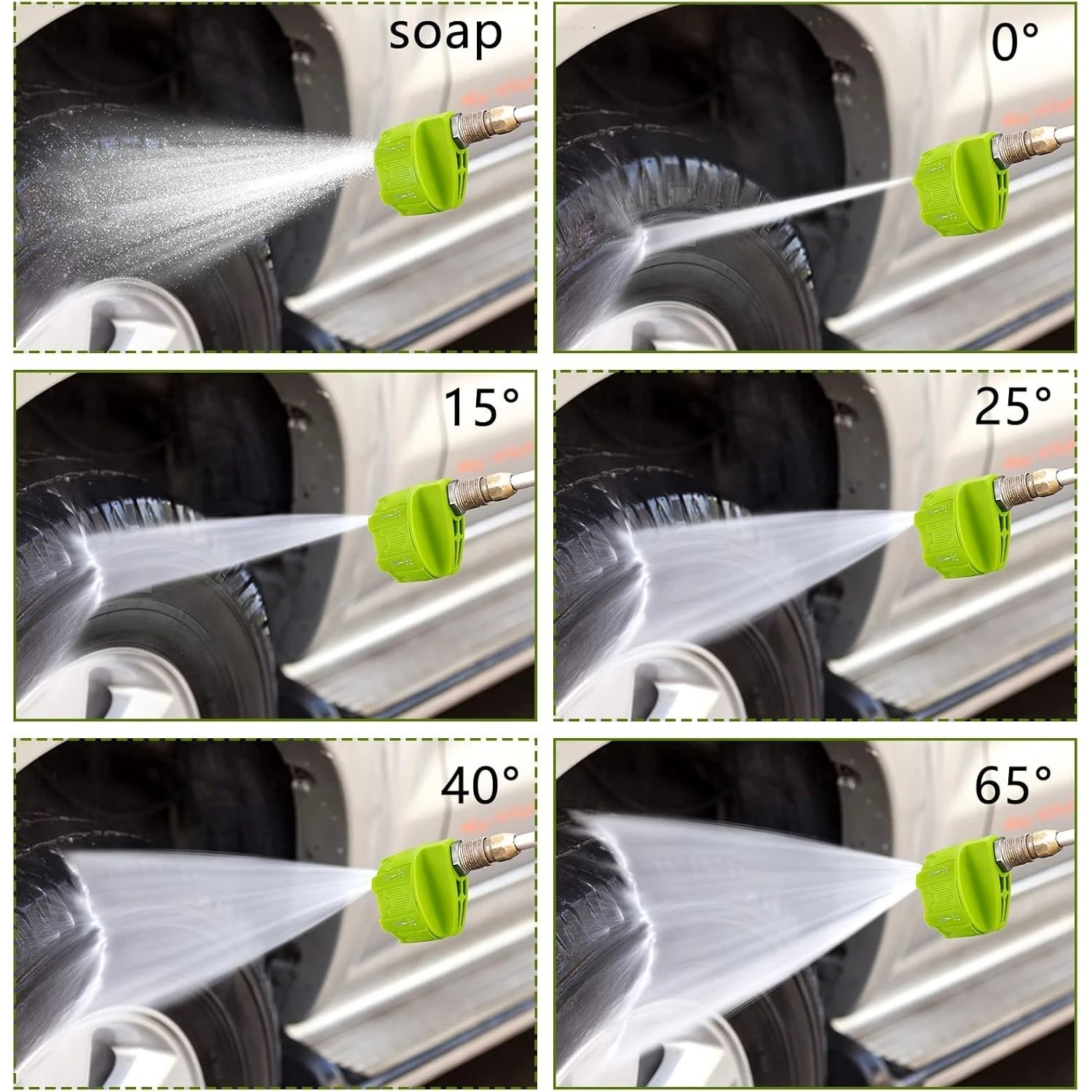6 in 1 Pressure Washer Nozzle 1/4 Inch Quick Connect Car Wash Spray Tip