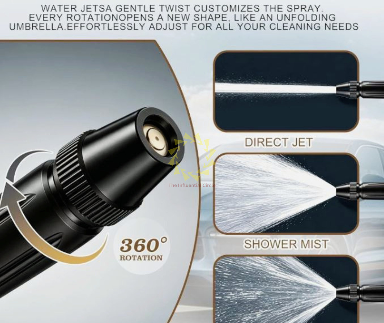 Larnto High Pressure Hose Nozzle Water Gun for Car Wash Garden Pressure Booster