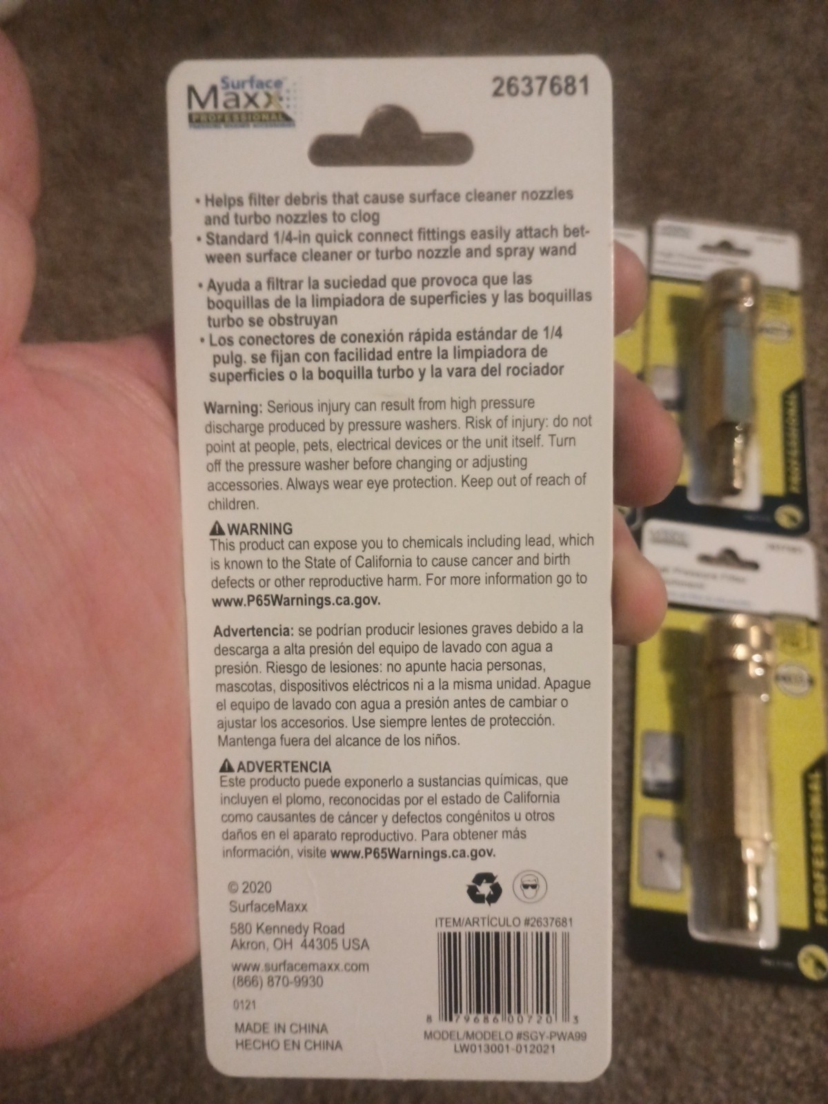 4 Pack Surface Maxx High Pressure Filter Attachment with QD Fitting #2637681