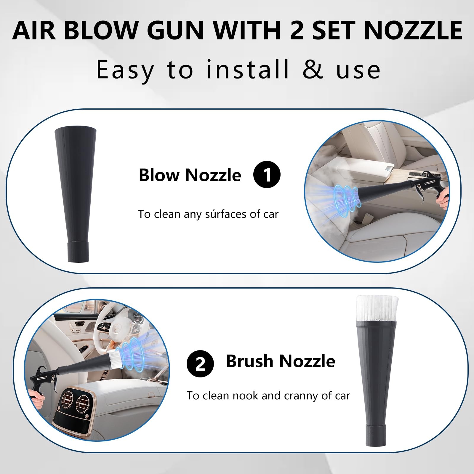 Tornado Detailing Car Cleaning Gun with Metal Nozzle | Interior Drying Air Gun |