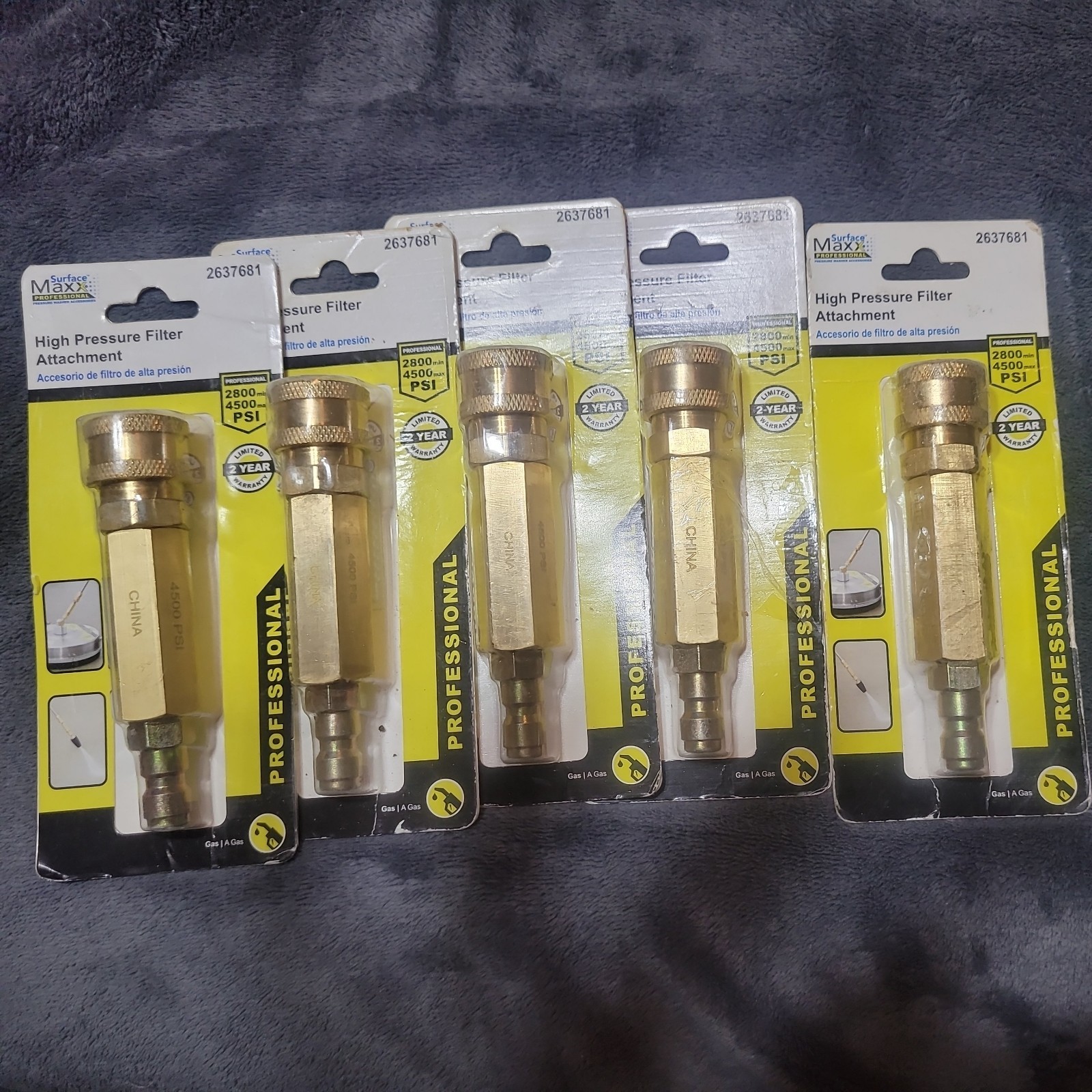 5 Pack Surface Maxx High Pressure Filter Attachment with QD Fitting #2637681