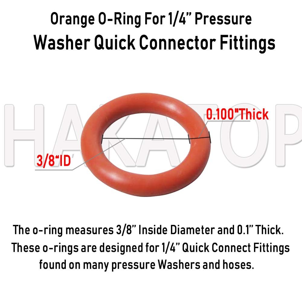 100pk New Pressure Washer O-Rings Seal Kits for 1/4&3/8 Quick Coupler