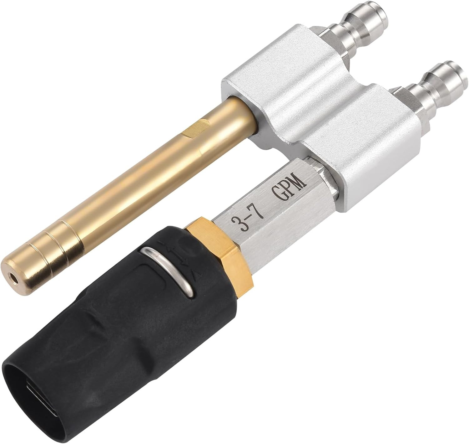 2 in 1 Downstream Soft Wash Chemical Nozzle, M5 Twist Shooter Tips Nozzles, 0-60