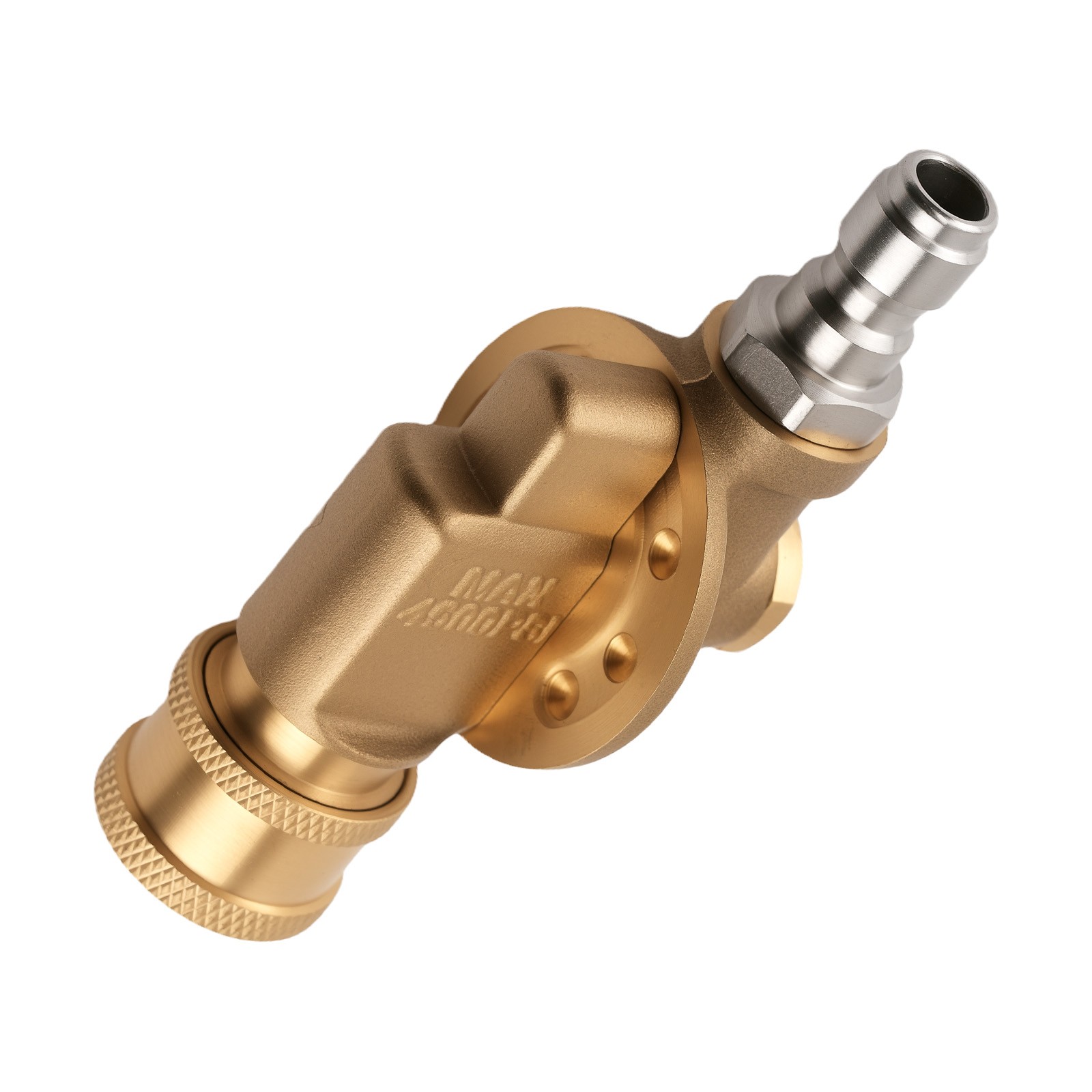 1/4″ Pressure Washer Adapter Pivoting Coupler 240° Rotation Brass Stainless