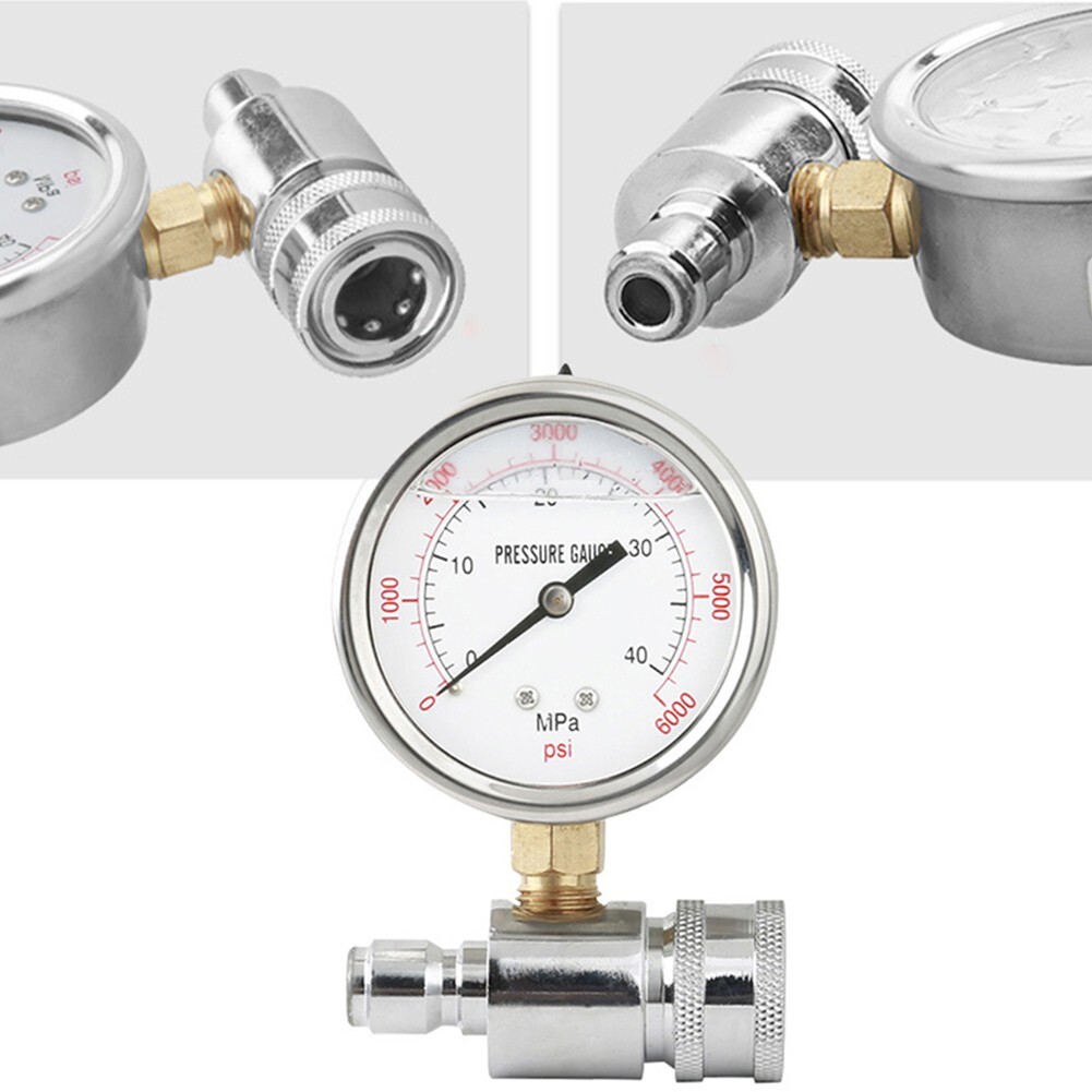 6000 PSI*/Car Pressure Washer Gauge With 3/8 Inch-Quick Connect Socket-And