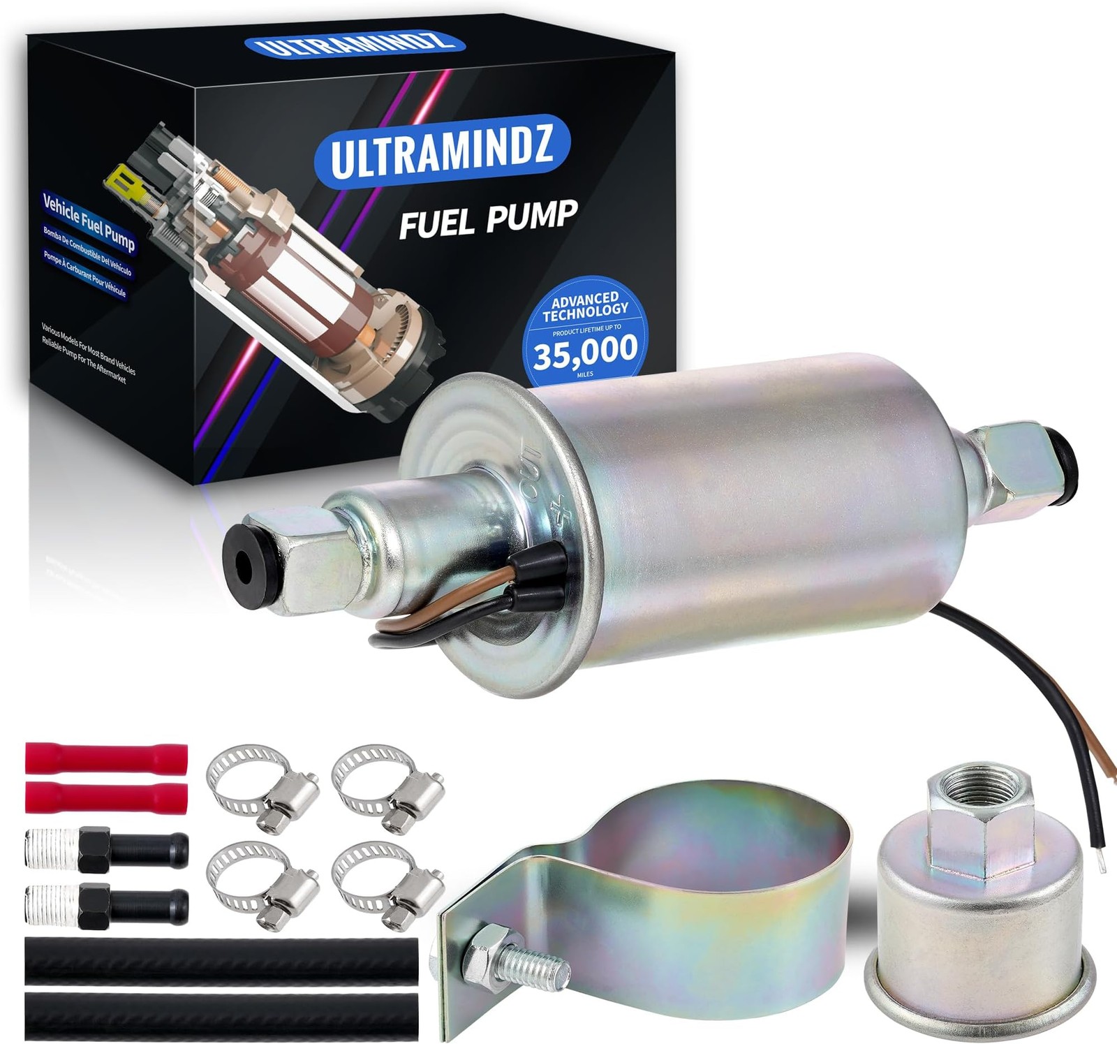 Electric Inline Fuel Pump Low Pressure for Carburetor Universal 5-9 psi 12 vo…