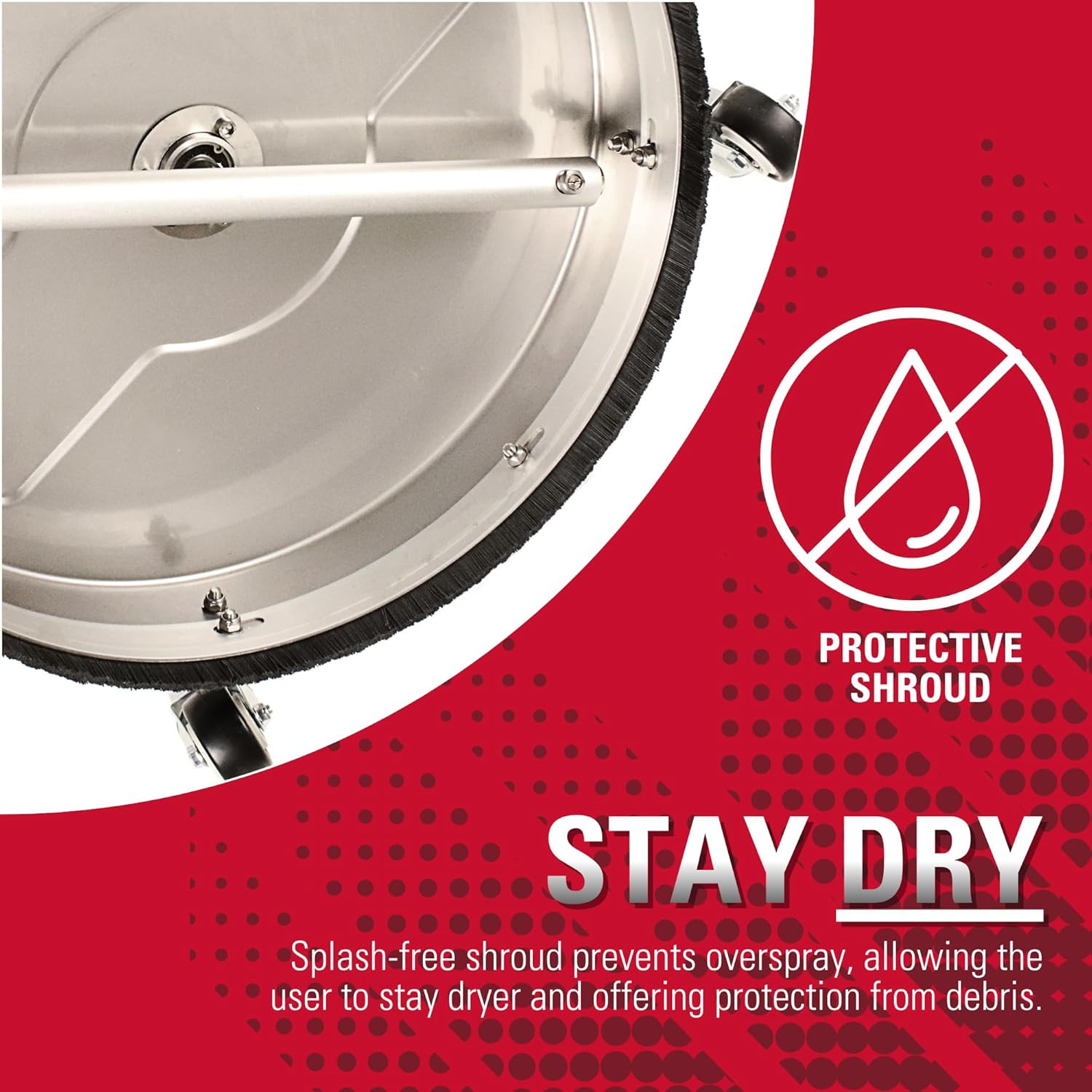 Cleaning Universal 16.5″ Pressure Washer Surface Cleaner, Stainless Steel, for G