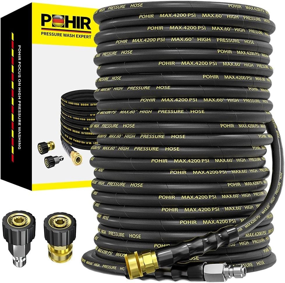 Durable 150ft Pressure Washer Hose, 4200 PSI
