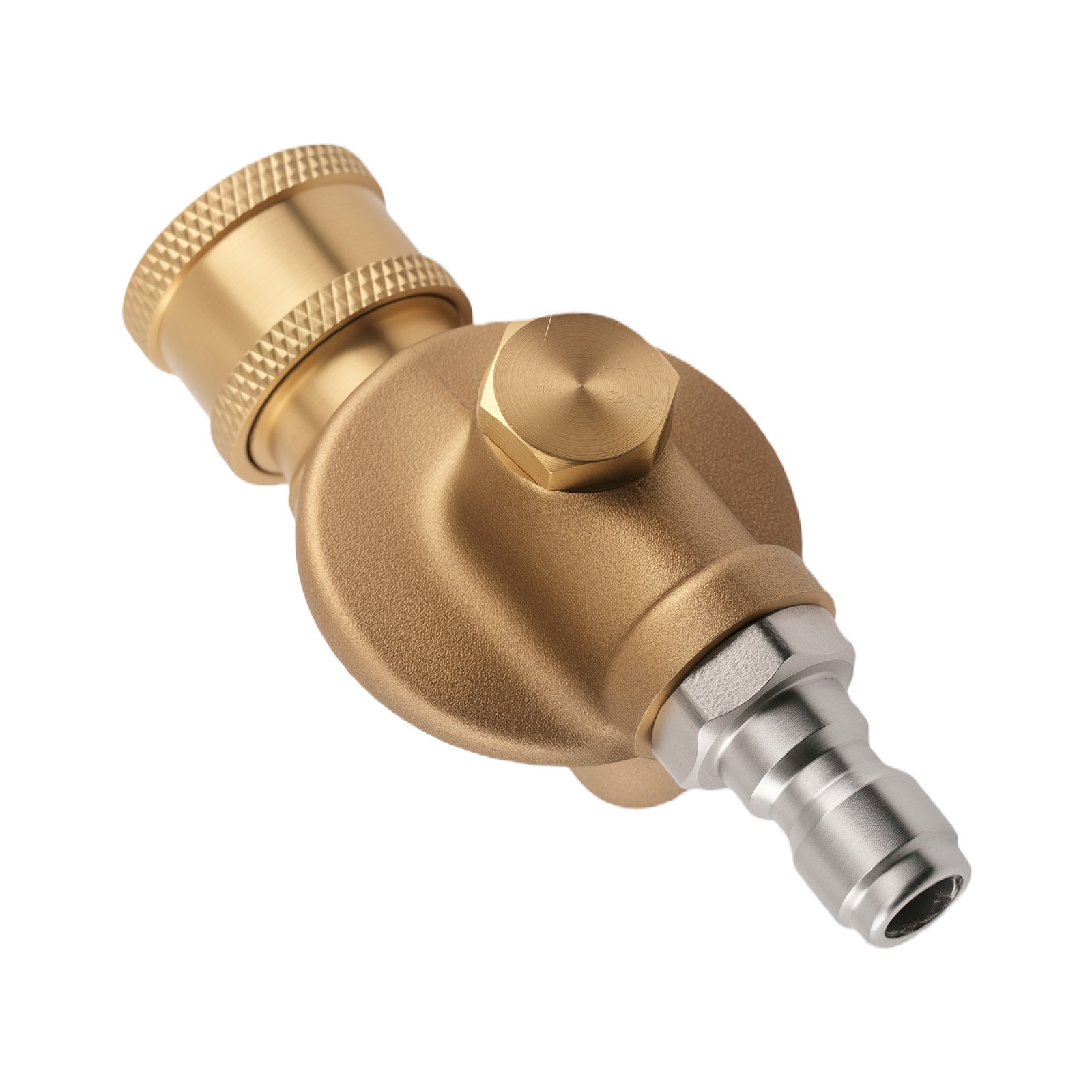 1/4in Pressure Washer Adapter Pivoting 240° Coupler Quick Connect Brass 4500 PSI