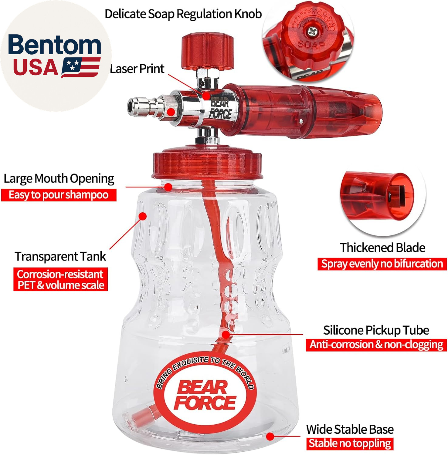 Pressure Washer Spray Gun Power Washer Short Gun with M22-Id14Mm & Foam Cannon F