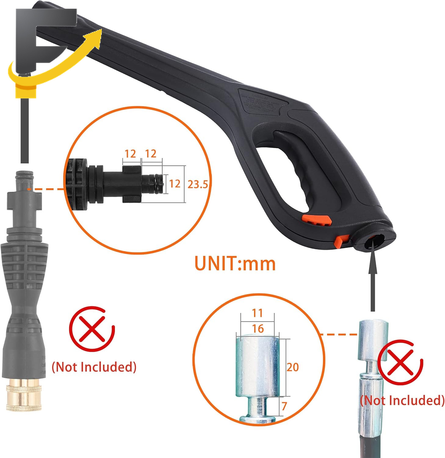 Pressure Washer Compatible with Some Portland Husky Black Decker Ford Pulsar Sho