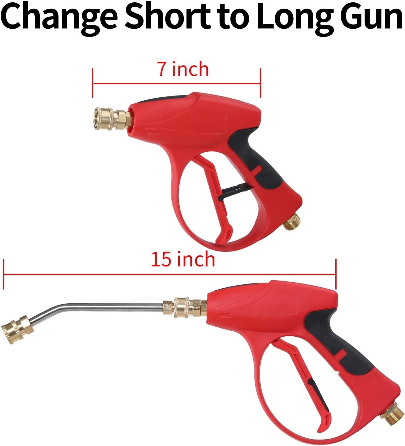 3000 PSI High Pressure Washer Gun with Extension Wand and Safety Locking Feature