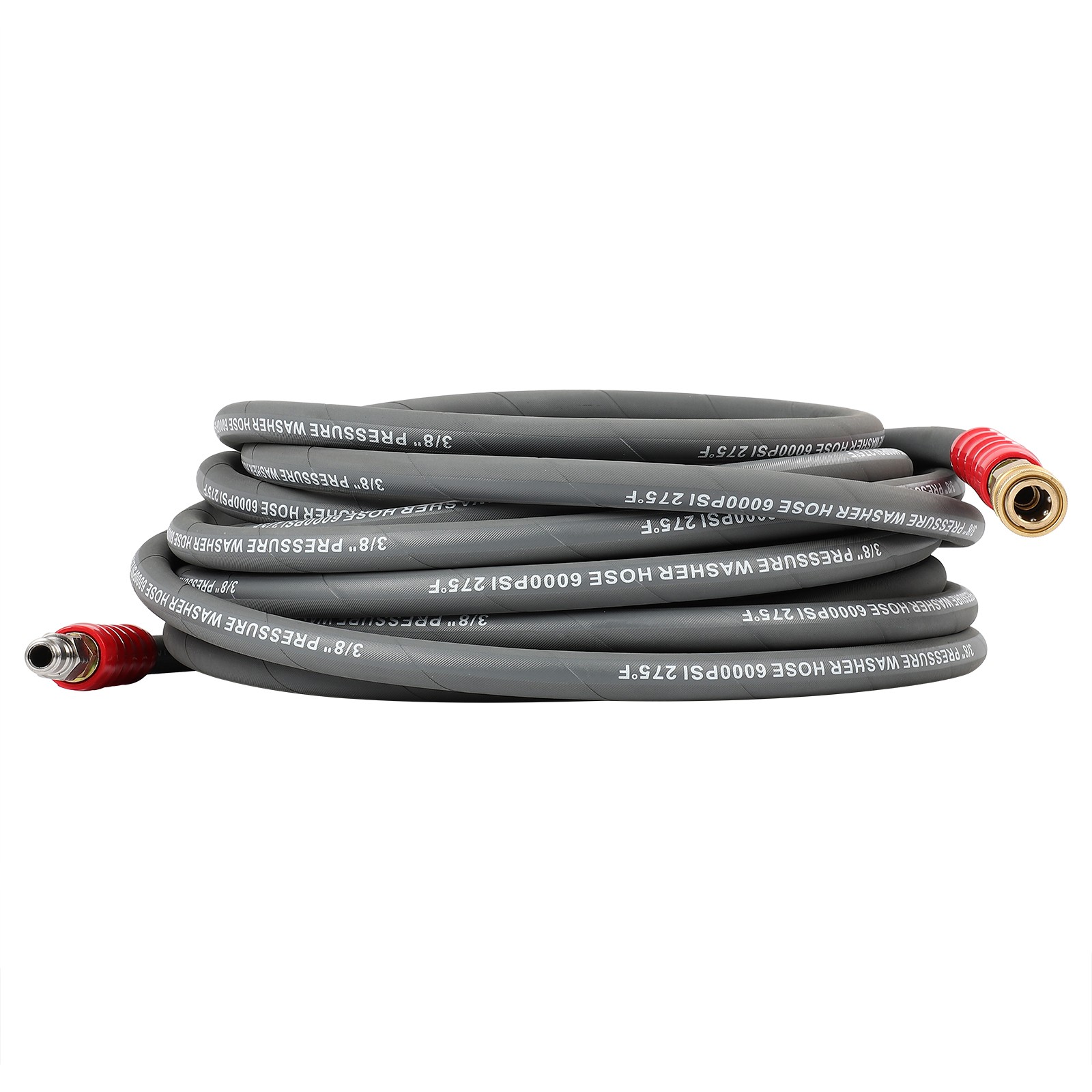 3/8″ x 50ft 6000psi Hot Water Pressure Washer Hose 2-Braid R2 Gray