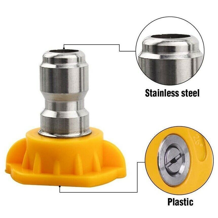 5PCS Pressure Washer Spray Tips Nozzles High Power Kit Quick Connect 1/4″ Set