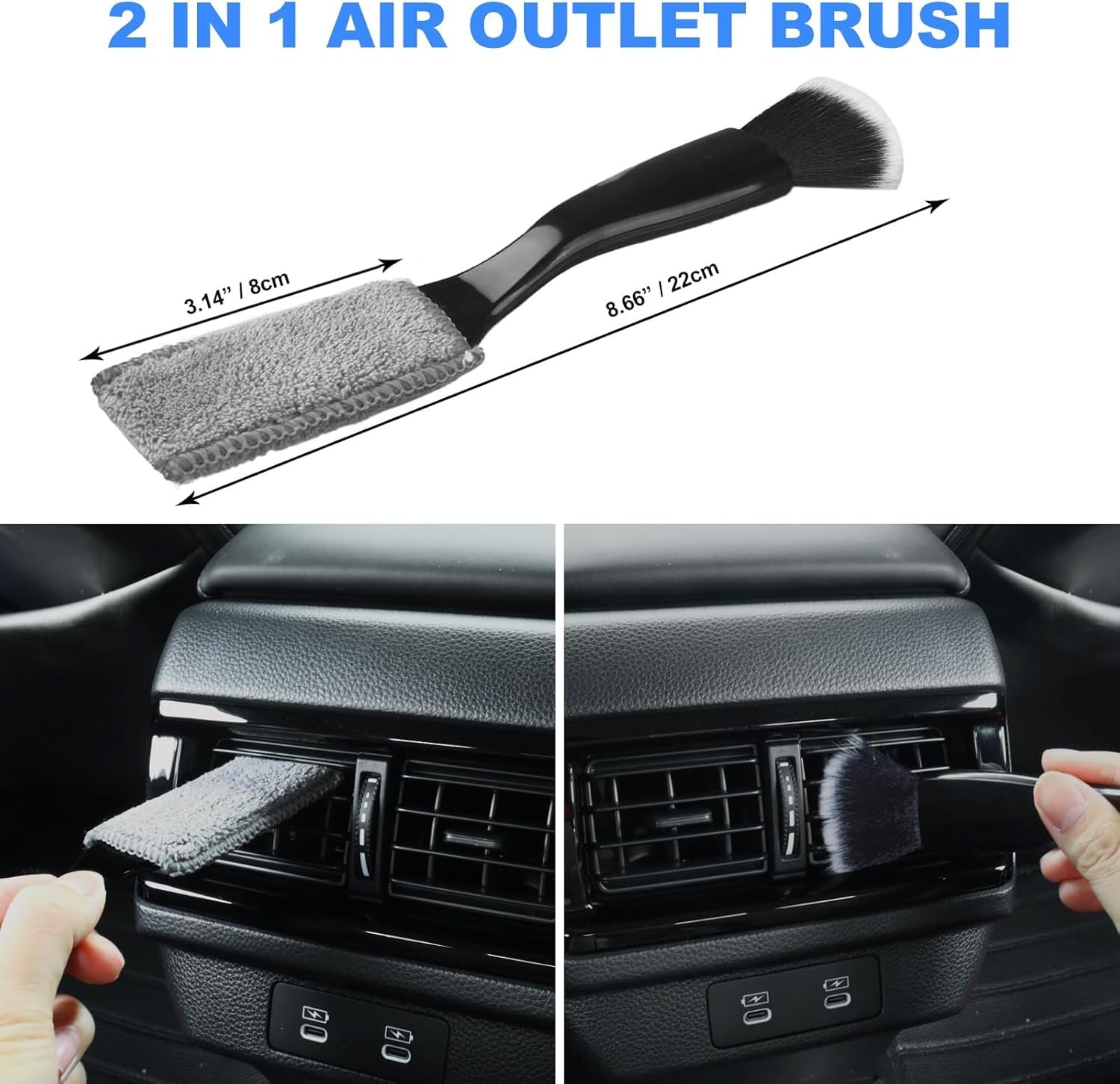 7PCS Car Detailing Brush Set Ultra Soft Boars Hair Car Interior Detailing